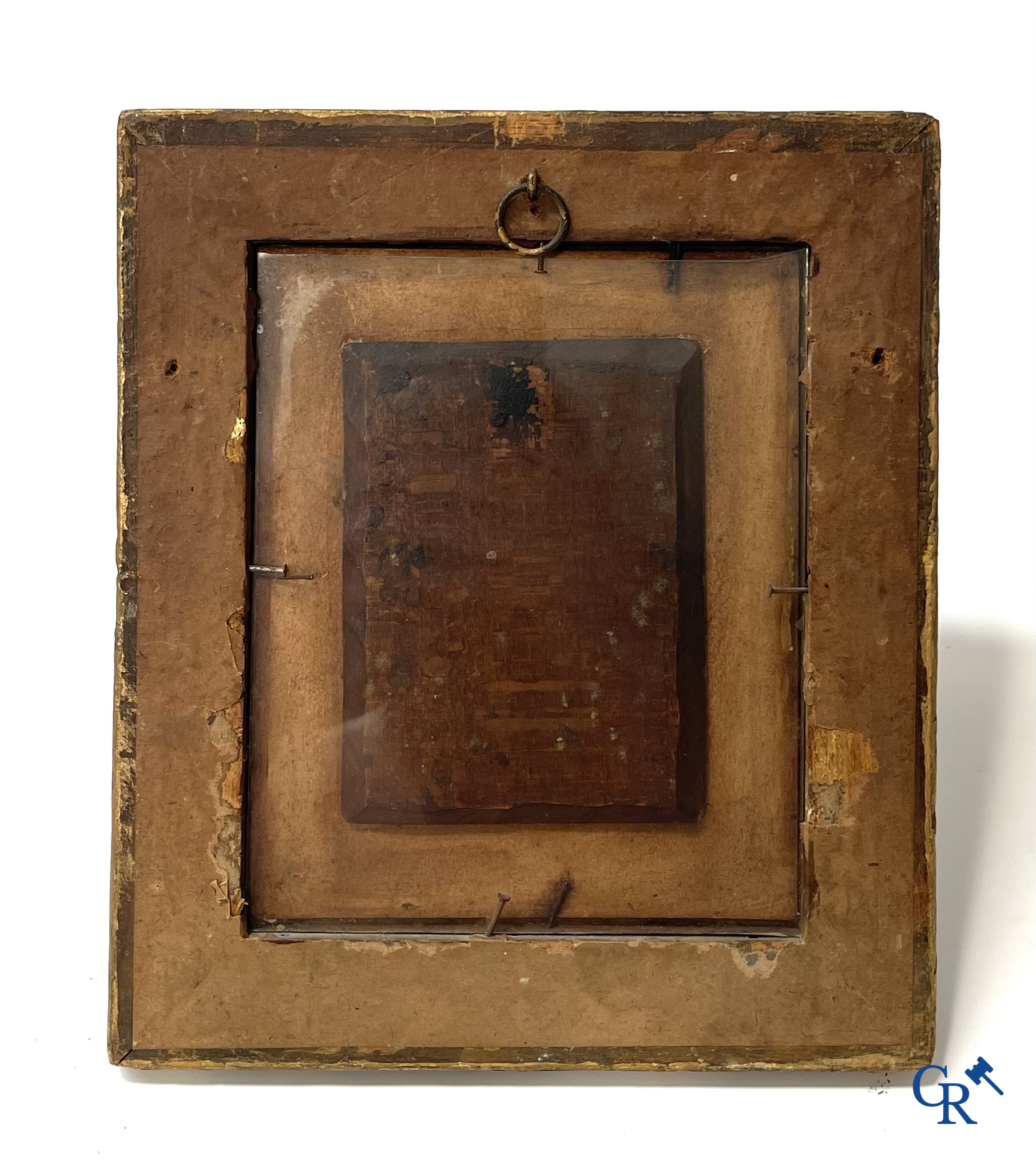 Une paire de portraits d'après Rembrandt Van Rijn, huile sur panneau, On y joint 2 dessins à la plume. XIXème siècle.