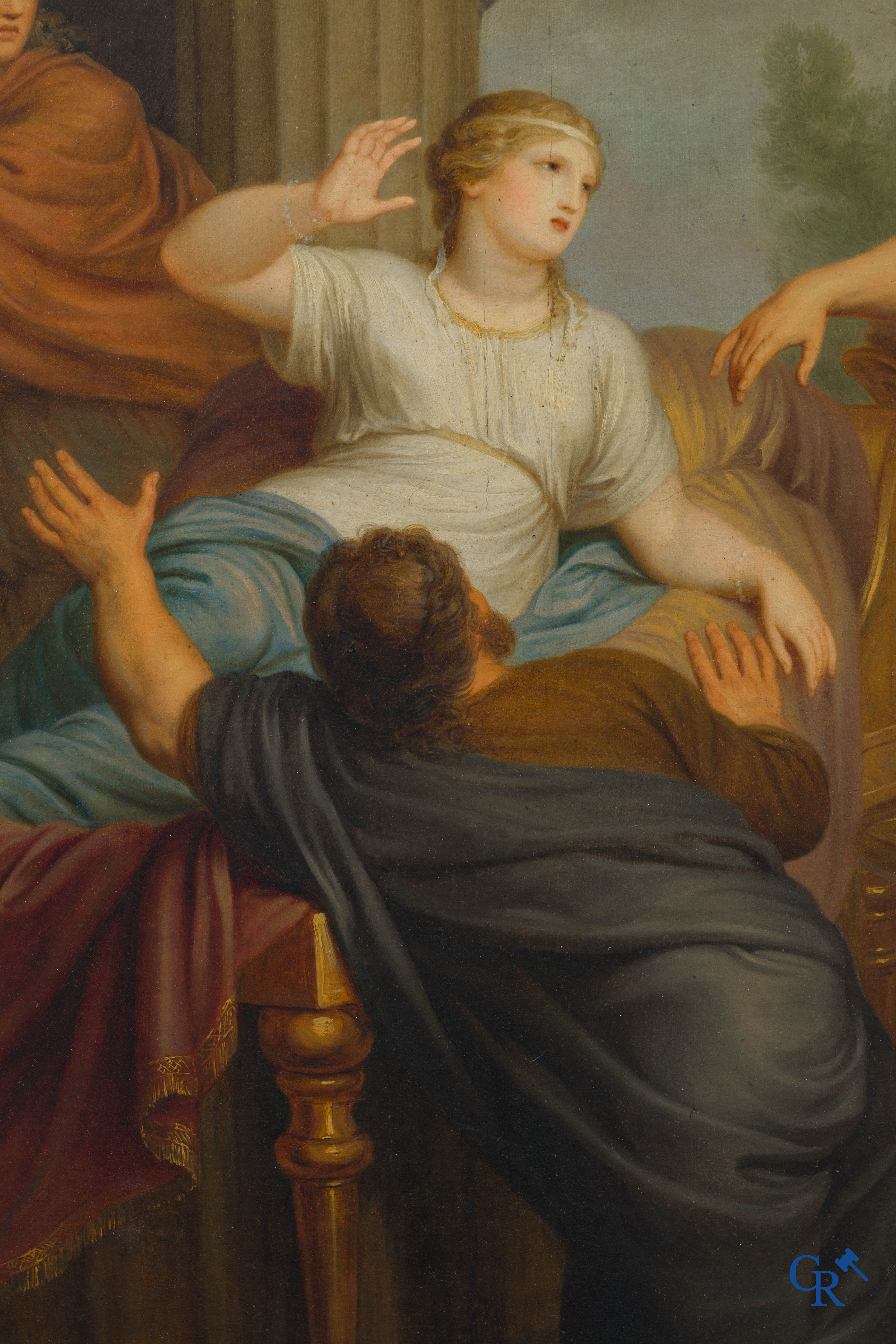 Andries Cornelis Lens (1739-1822) Olie op doek. Schilderij in de typische neoklassieke stijl.