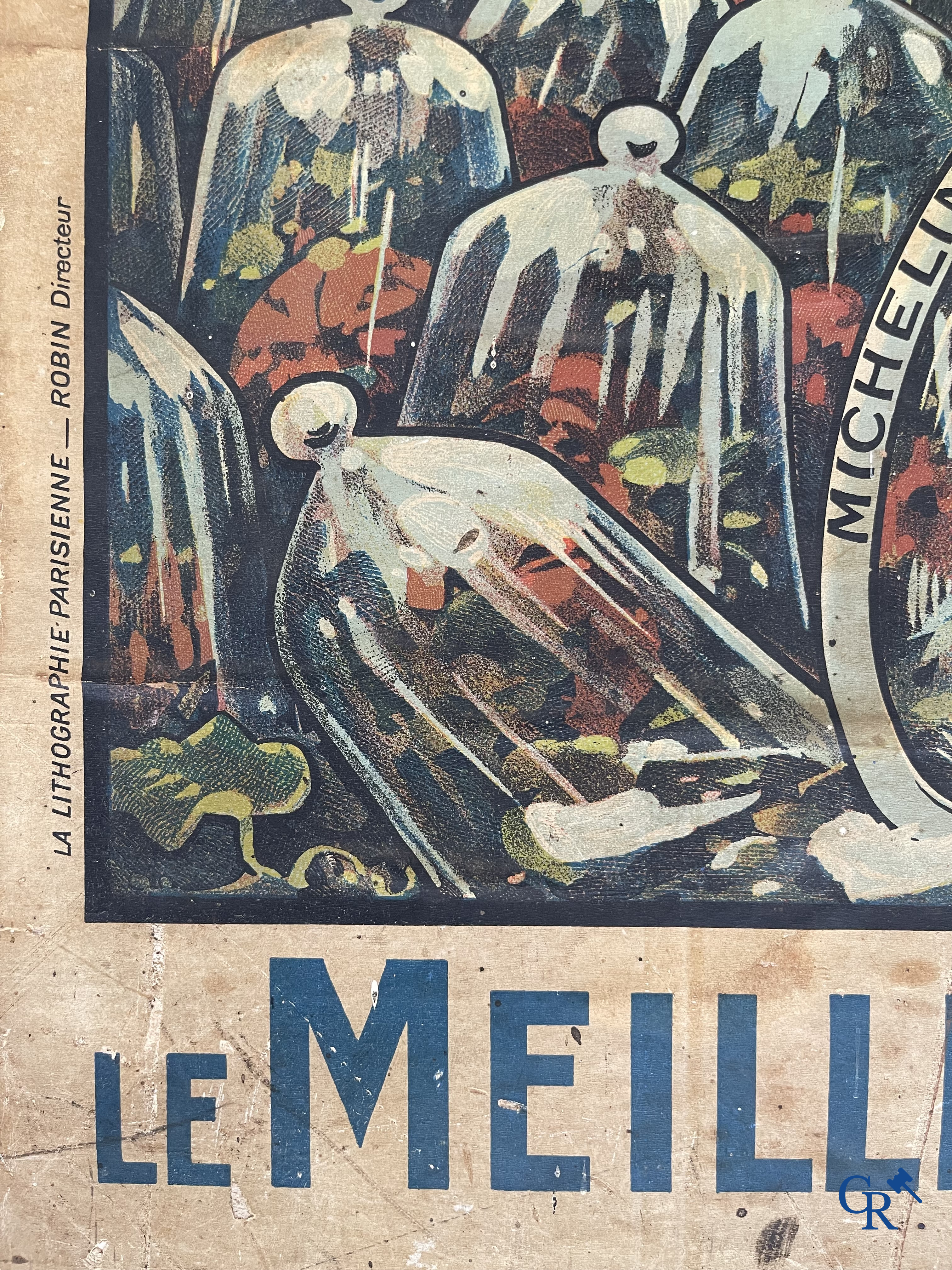 Léon Hingre (1860-1926) Pneu Vélo Michelin. Prachtige affiche voor fietsbanden Michelin. Circa 1910.