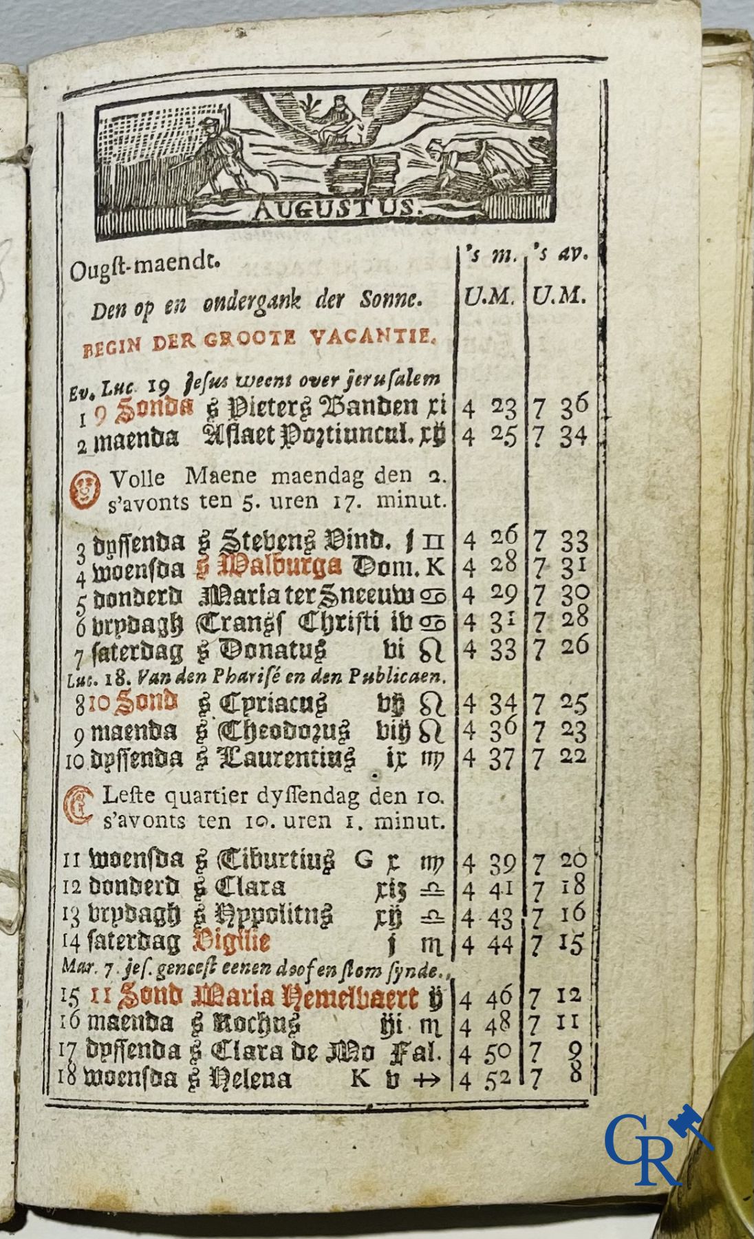 Oude boekdrukken: Jan Van Raedersterre, Den nieuwen Vlaemschen comptoir Almanach. 1773 Petrus Joannes Vereecken.