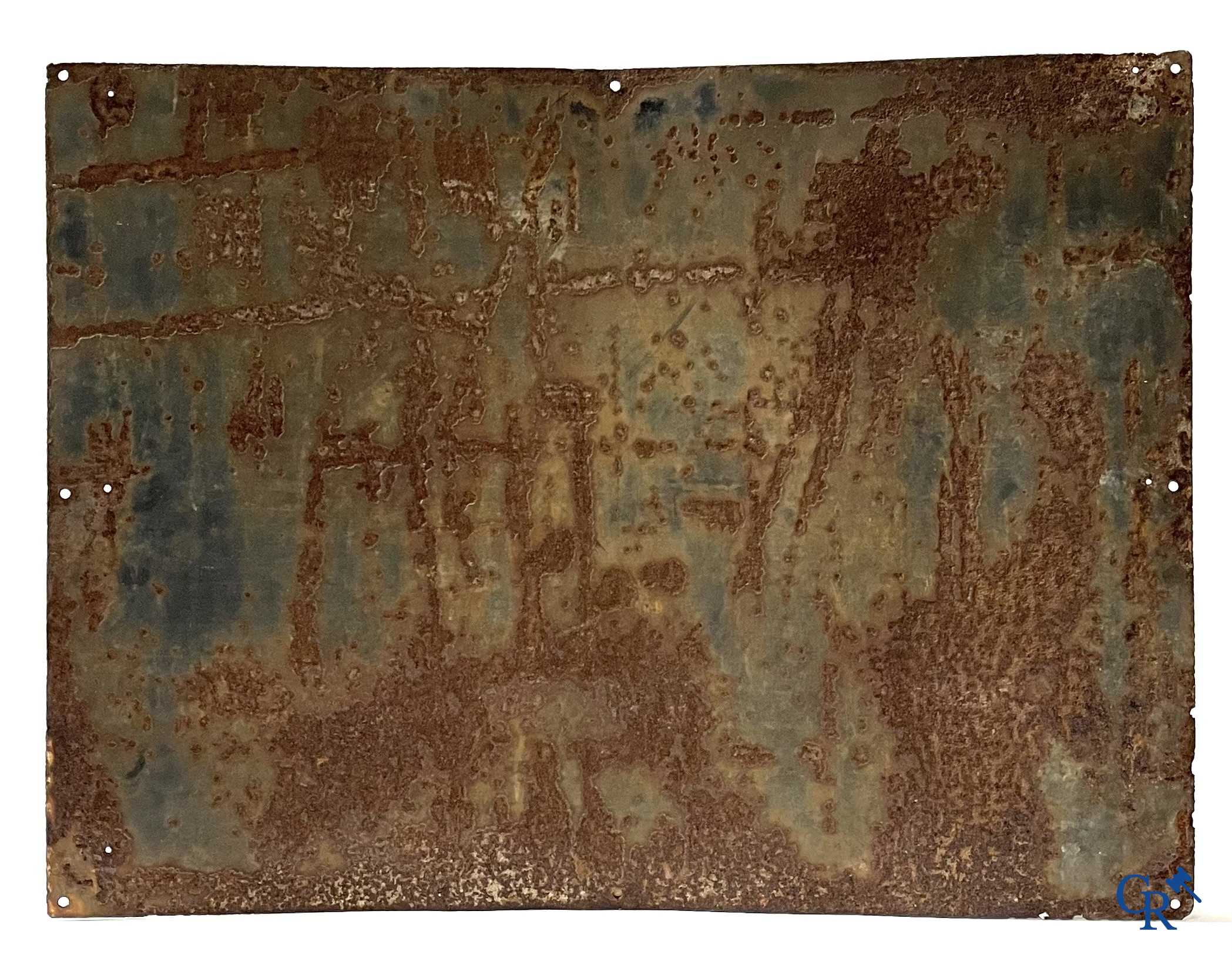 Gladia sigaretten, plaque émaillée publicitaire avec un gladiateur en char. Daté 1928.