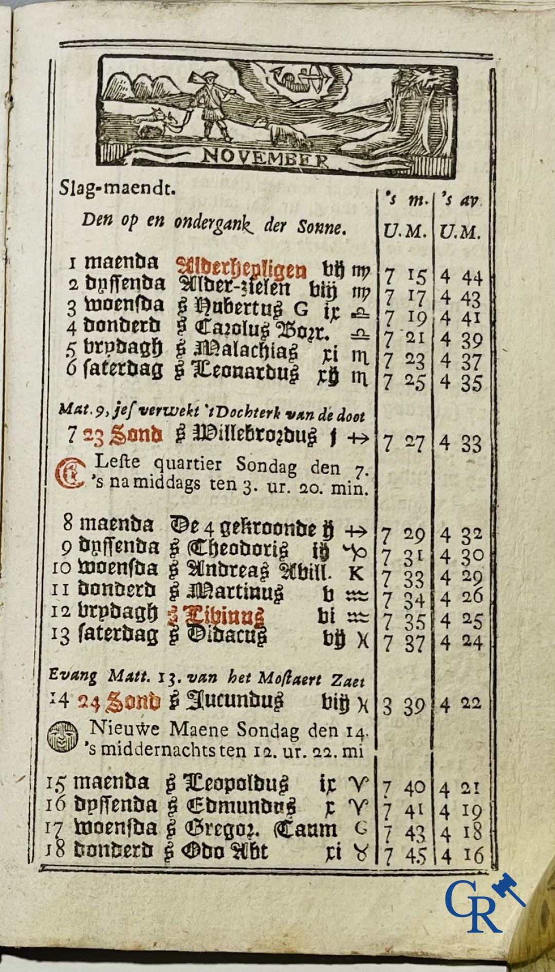 Livres anciens : Jan Van Raedersterre, Den nieuwen Vlaemschen comptoir Almanach. 1773 Petrus Joannes Vereecken.