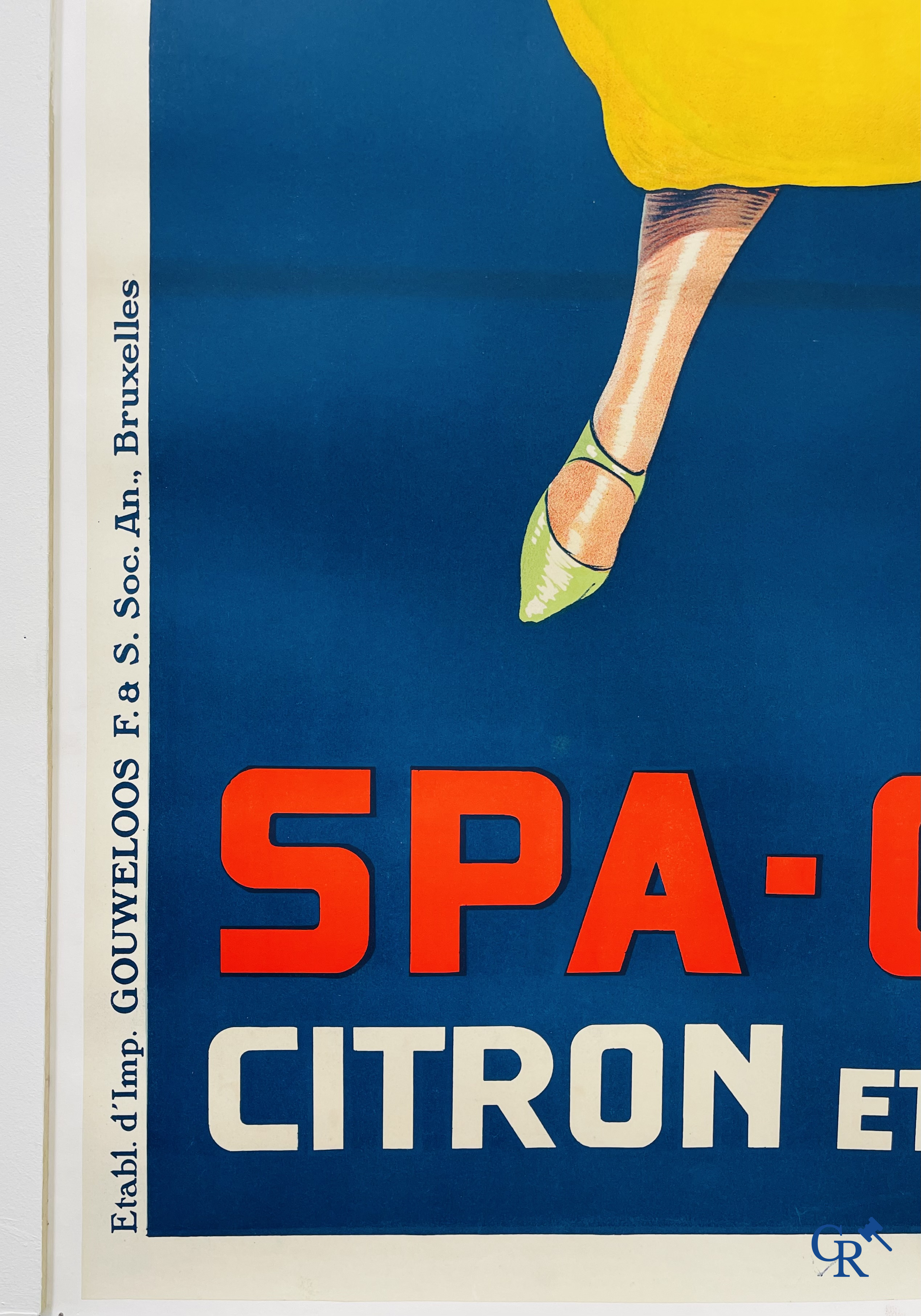 Géo, Spa-Citron, Citron et Eau de Spa. Originele publiciteitsaffiche voor Spa Citron. drukkerij Gouweloos Brussel.