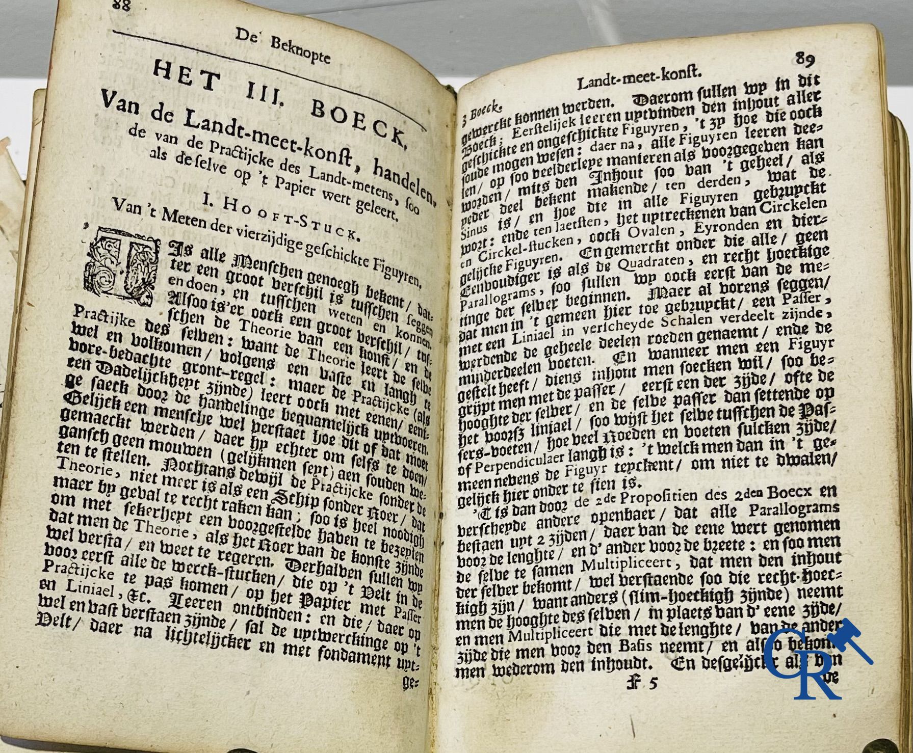 Early printed books: Mattheus Van Nispen. De Beknopte Lant-Meet-Konst. With Mattheus de Vries, in Dordrecht. 1708.