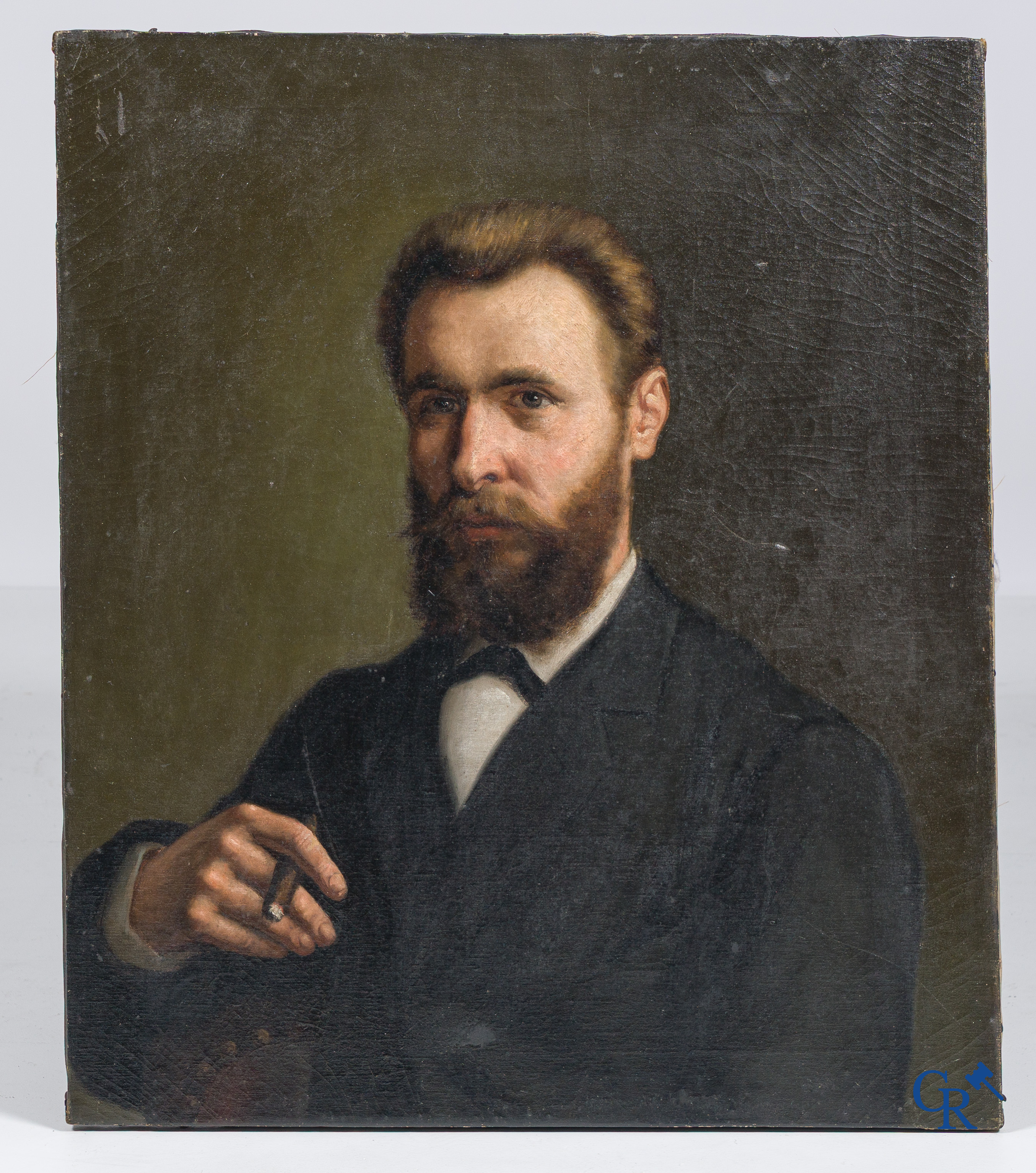 Un lot de 2 portraits. Huile sur toile. XIXe siècle.