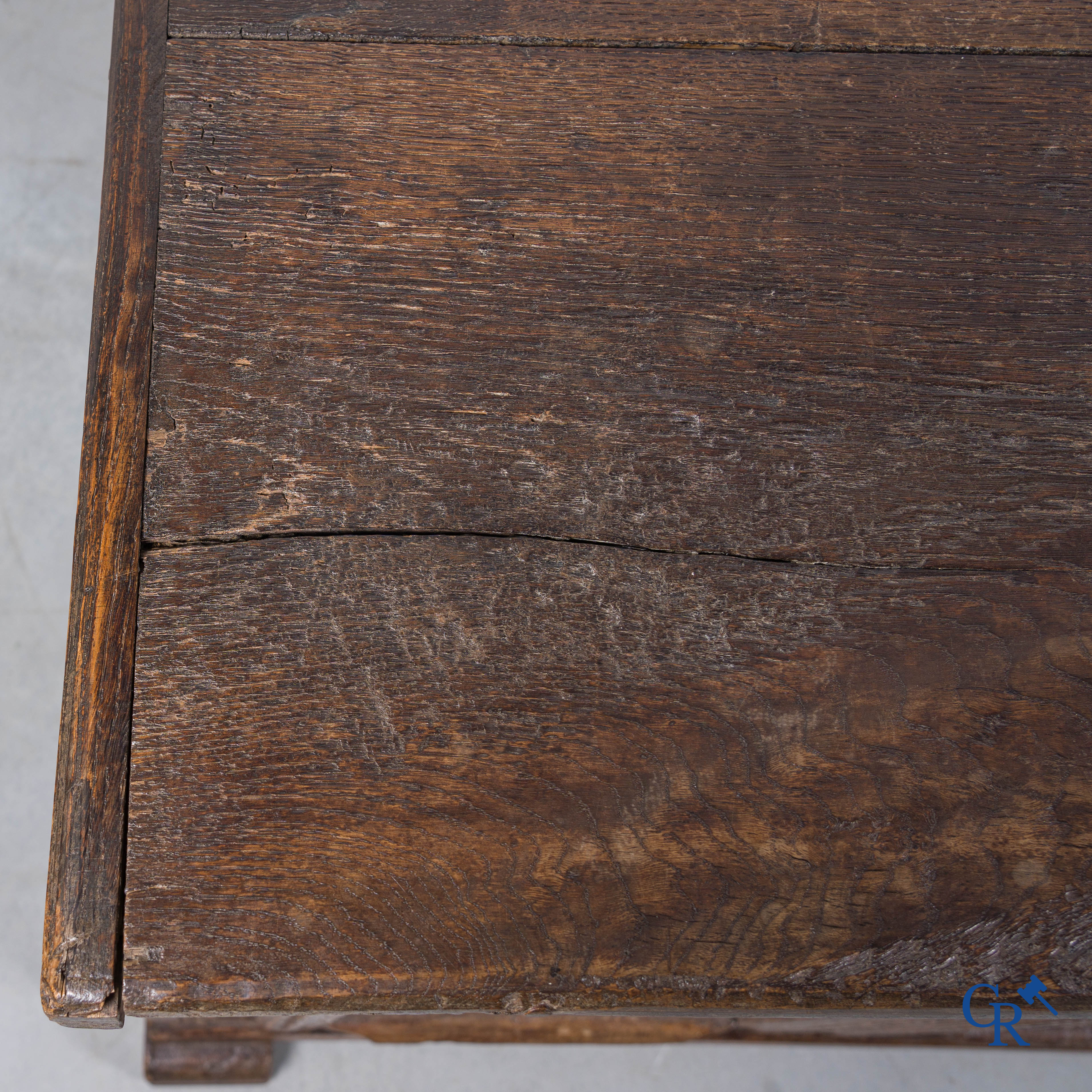 Antique wooden trunk, 18th century.