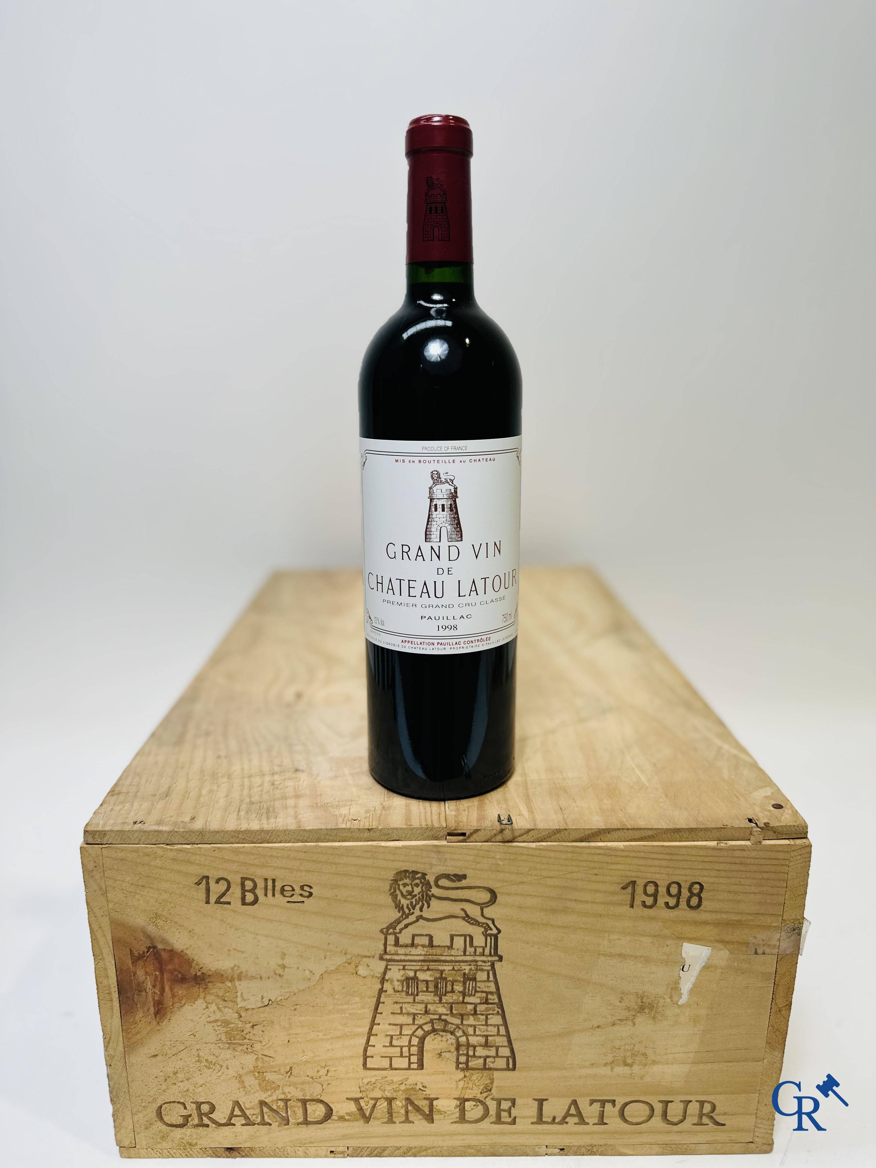 Wijn - Bordeaux: Château Latour 1998, 0,75L. Rouge. 1er Grand Cru Classé. 12 flessen.