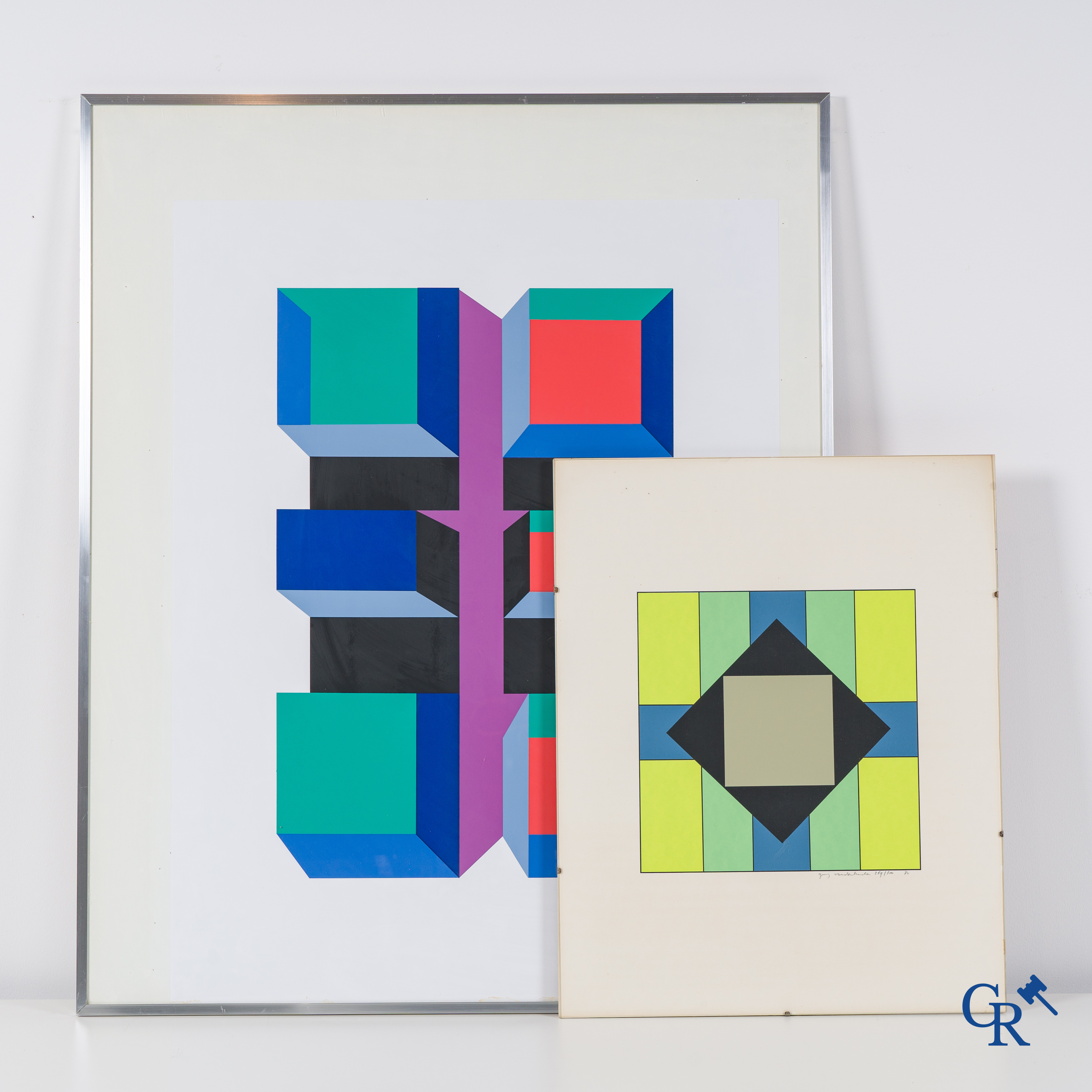 Guy Vandenbranden (1926-2014), Composition, lithographie 17/75, et composition datée '80, 269/300.