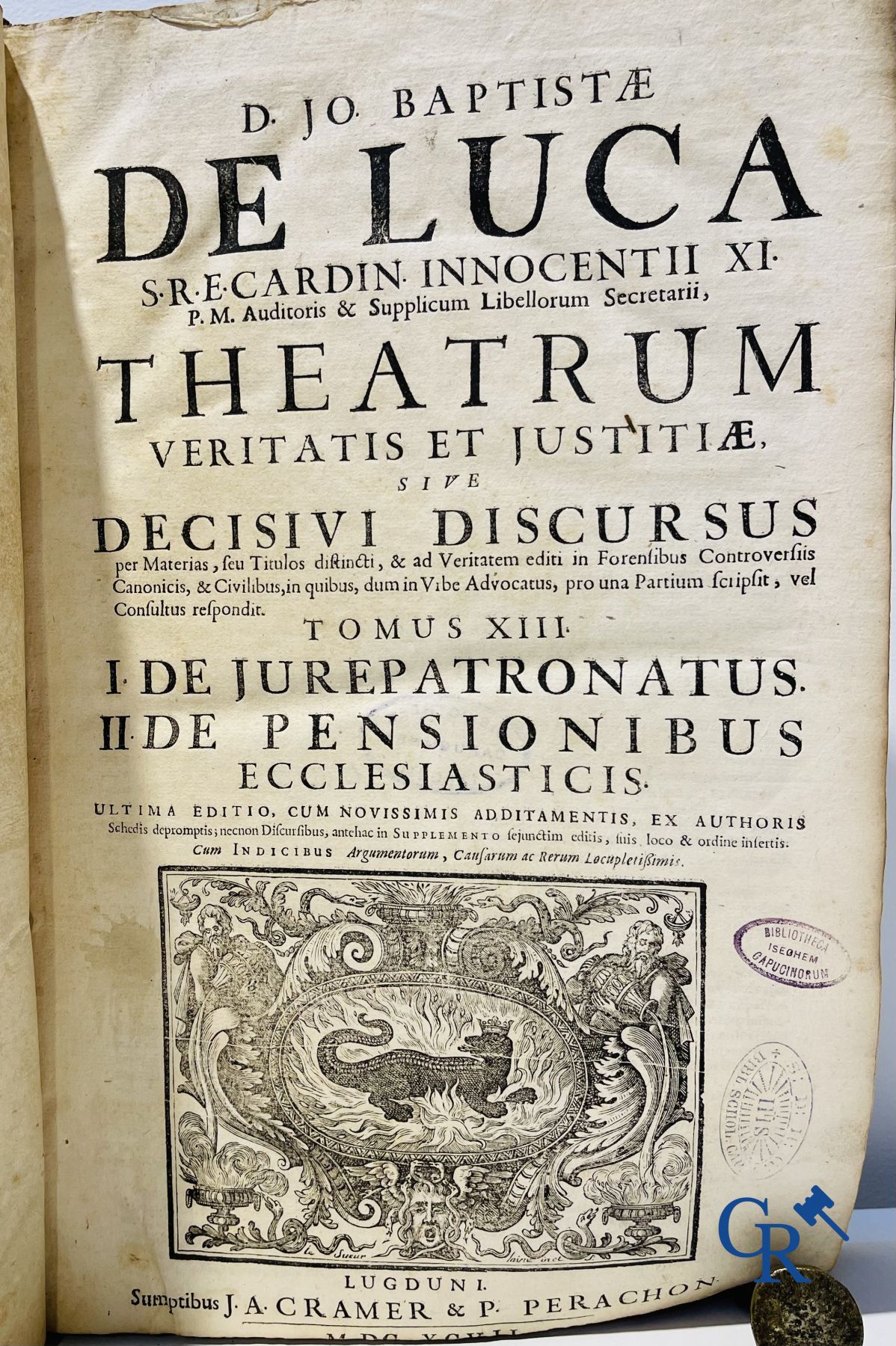 Livres anciens : Giovanni Battista de Luca, Theatrum veritatis et justitiae. J.A. Cramer & Philibert Perachon. 1697.