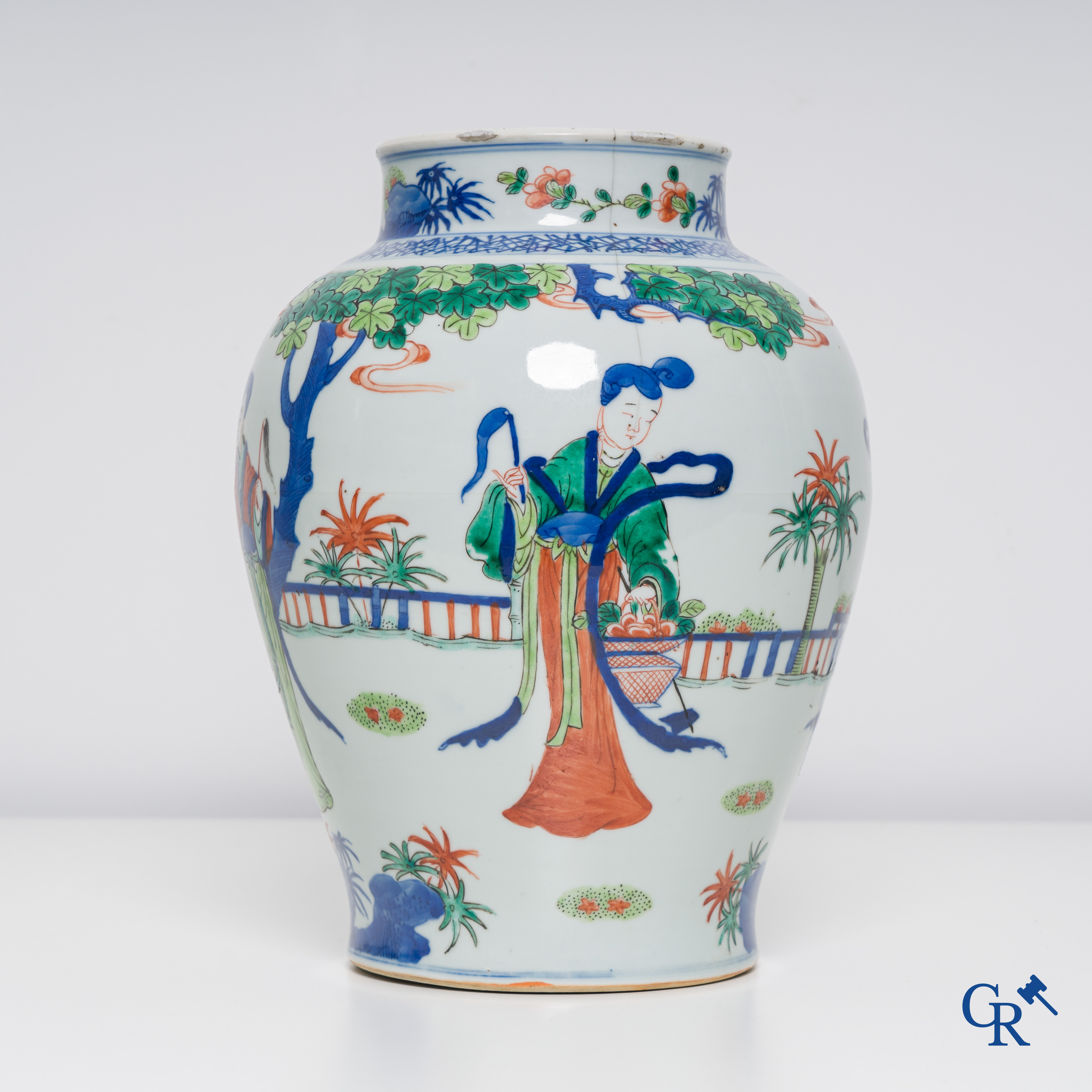 Asian Art: Chinese porcelain. A Chinese wucai vase.