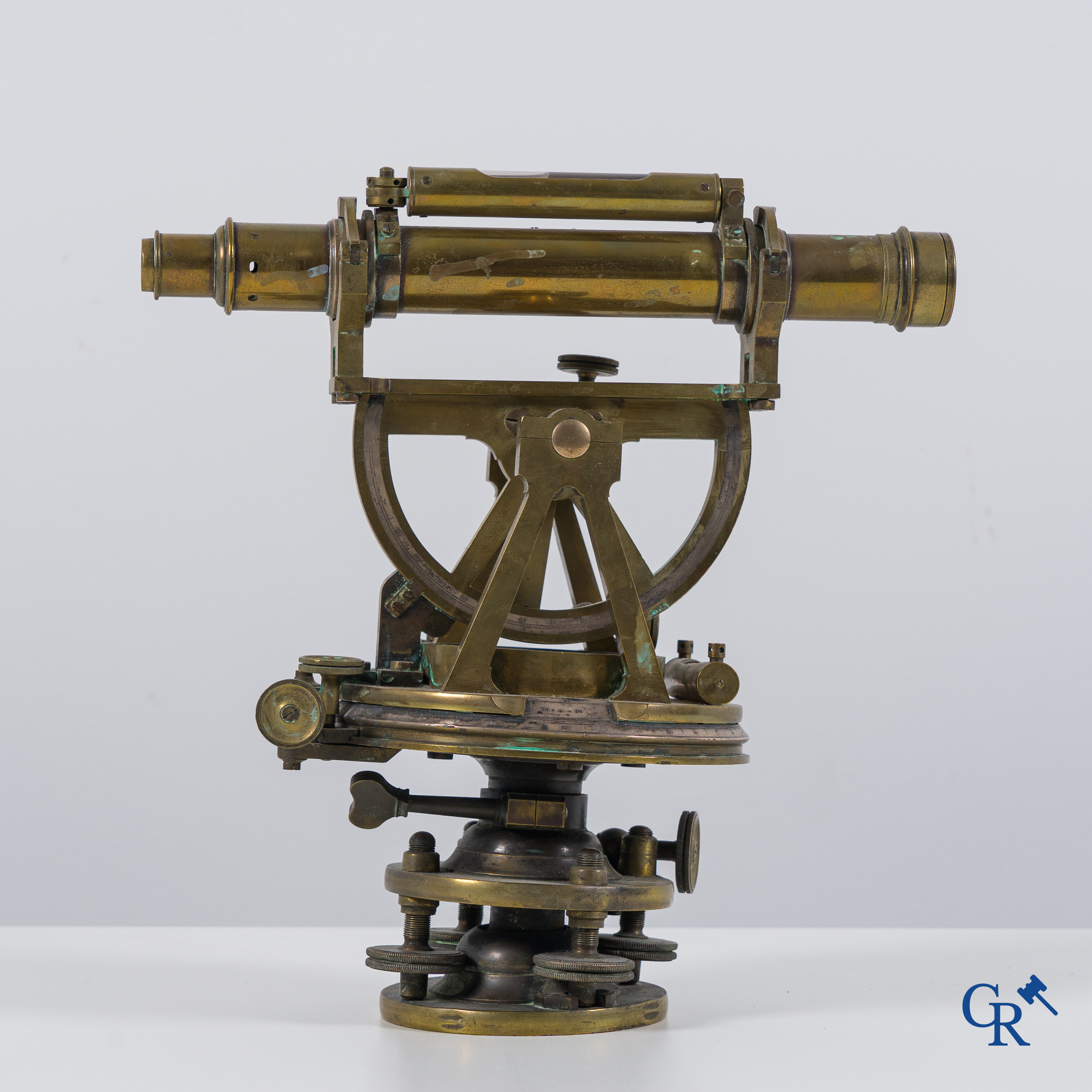 Scientific objects: A theodolite made by Troughton & Simms in London.