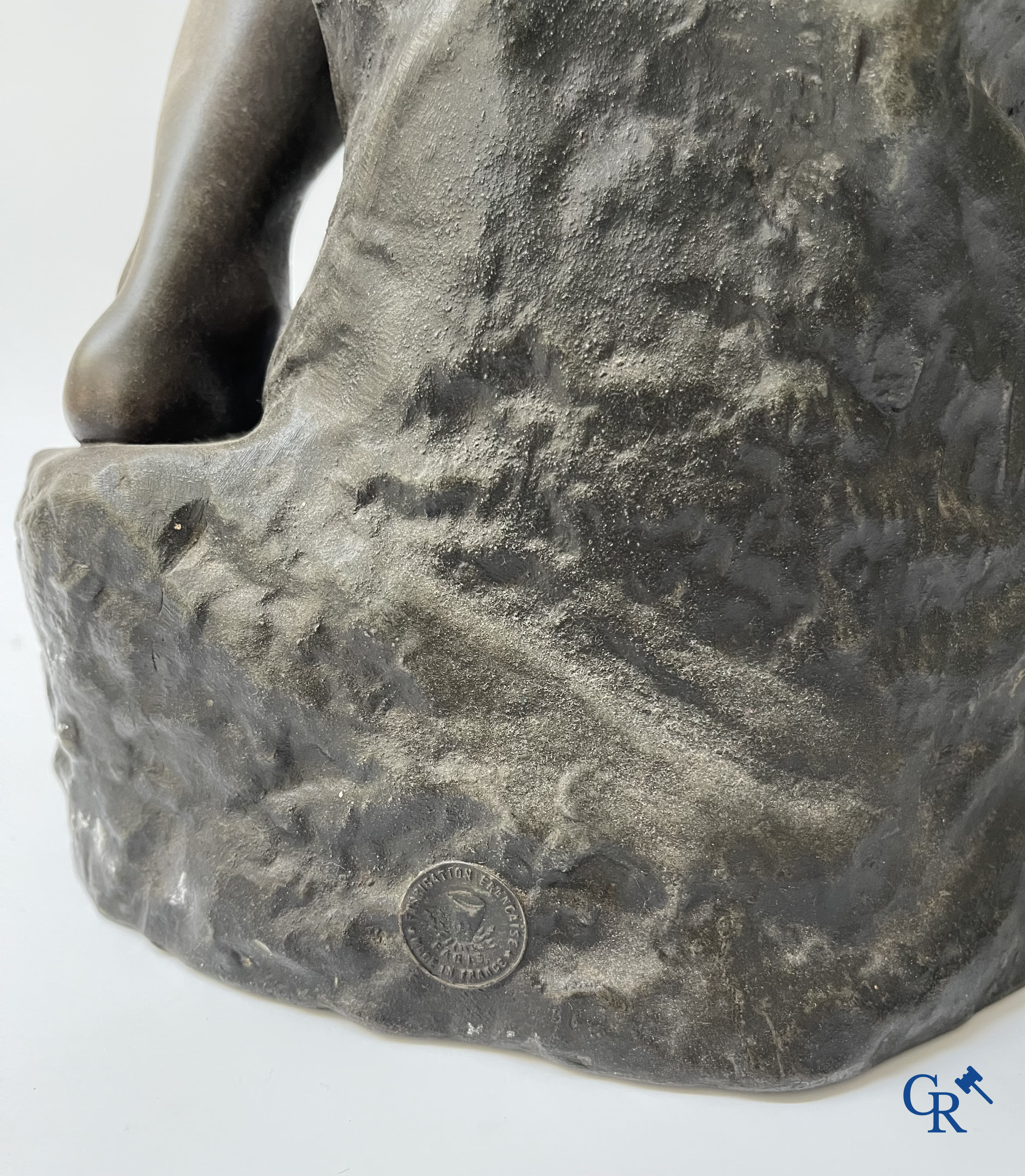 Lot de 3 sculptures en régule. Anatole Guillot, Emile Bruchon, Rousseau, vers 1900.