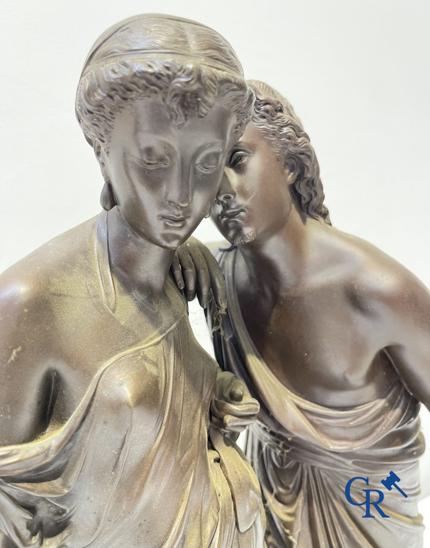 2 Bronze sculptures. Leon Grégoire and Leon Pilet "Allégorie de la fidélité". 19th century.