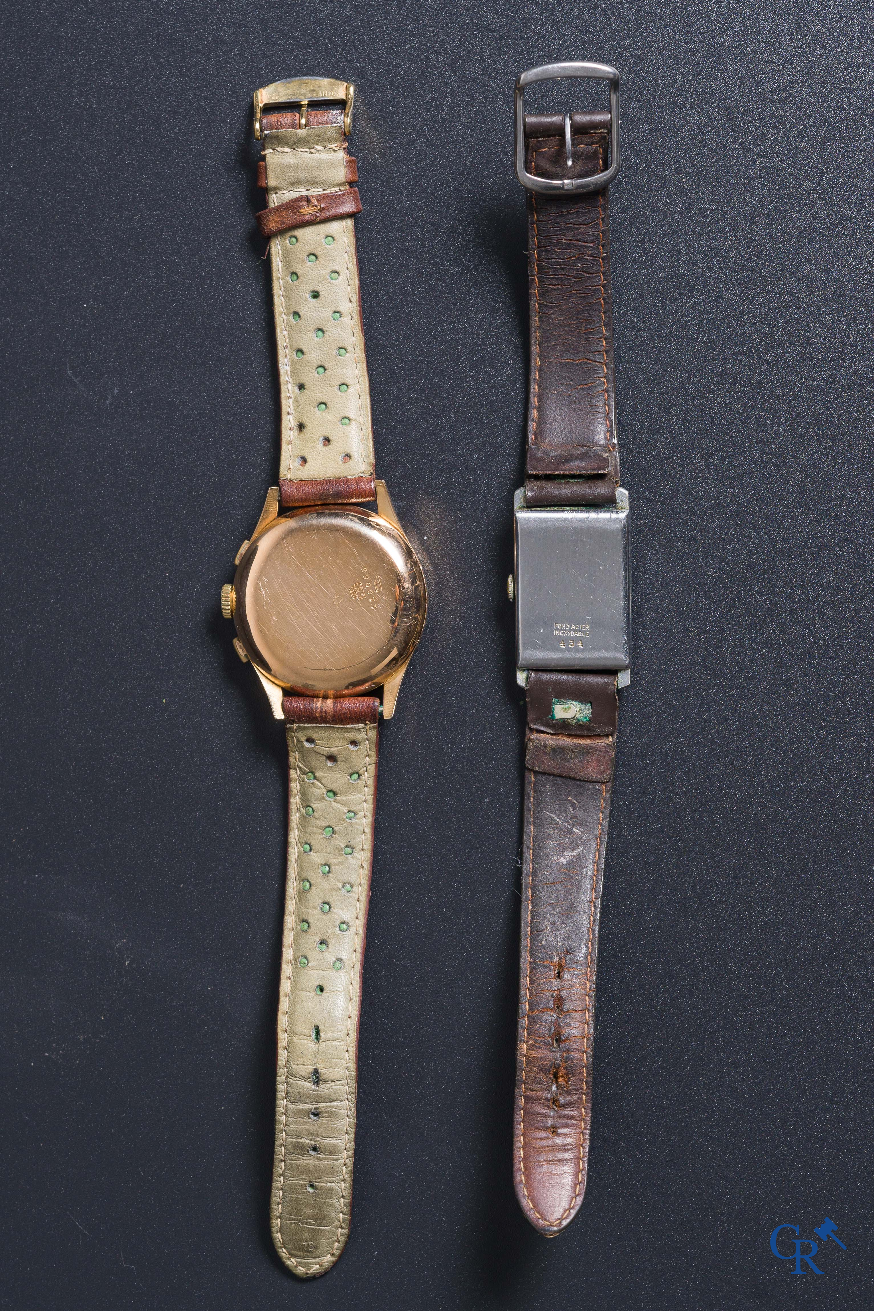 Watches: A Titus Geneva chronograph in gold 18K (750°/00) and a Zila watch in steel.