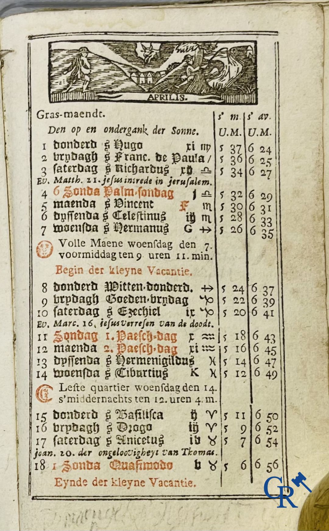 Early printed books: Jan Van Raedersterre, Den nieuwen Vlaemschen comptoir Almanach. 1773 Petrus Joannes Vereecken.