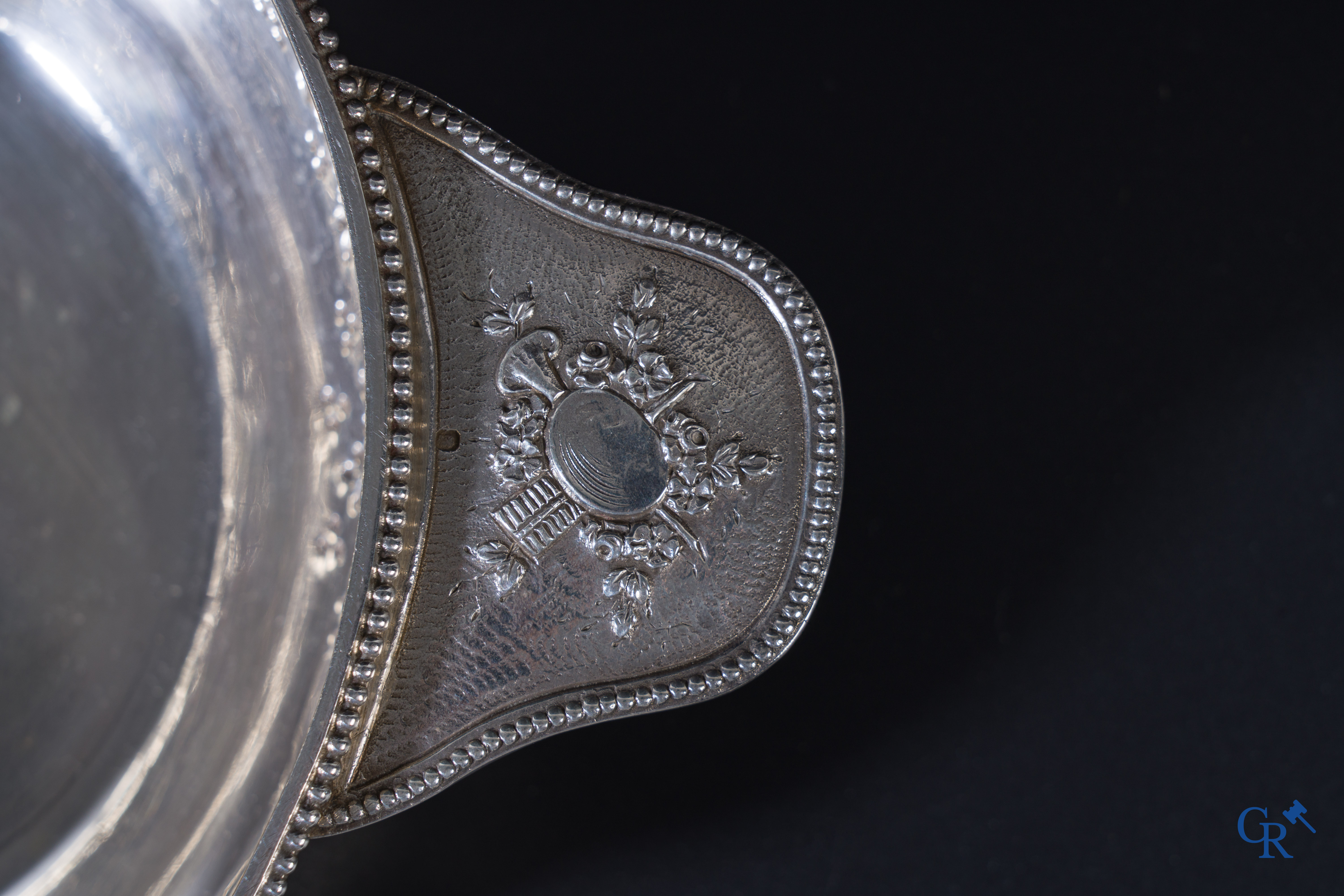 Silver: 6 pieces of silver in Louis XVI style. (925°/00), several hall marks including Minerve.