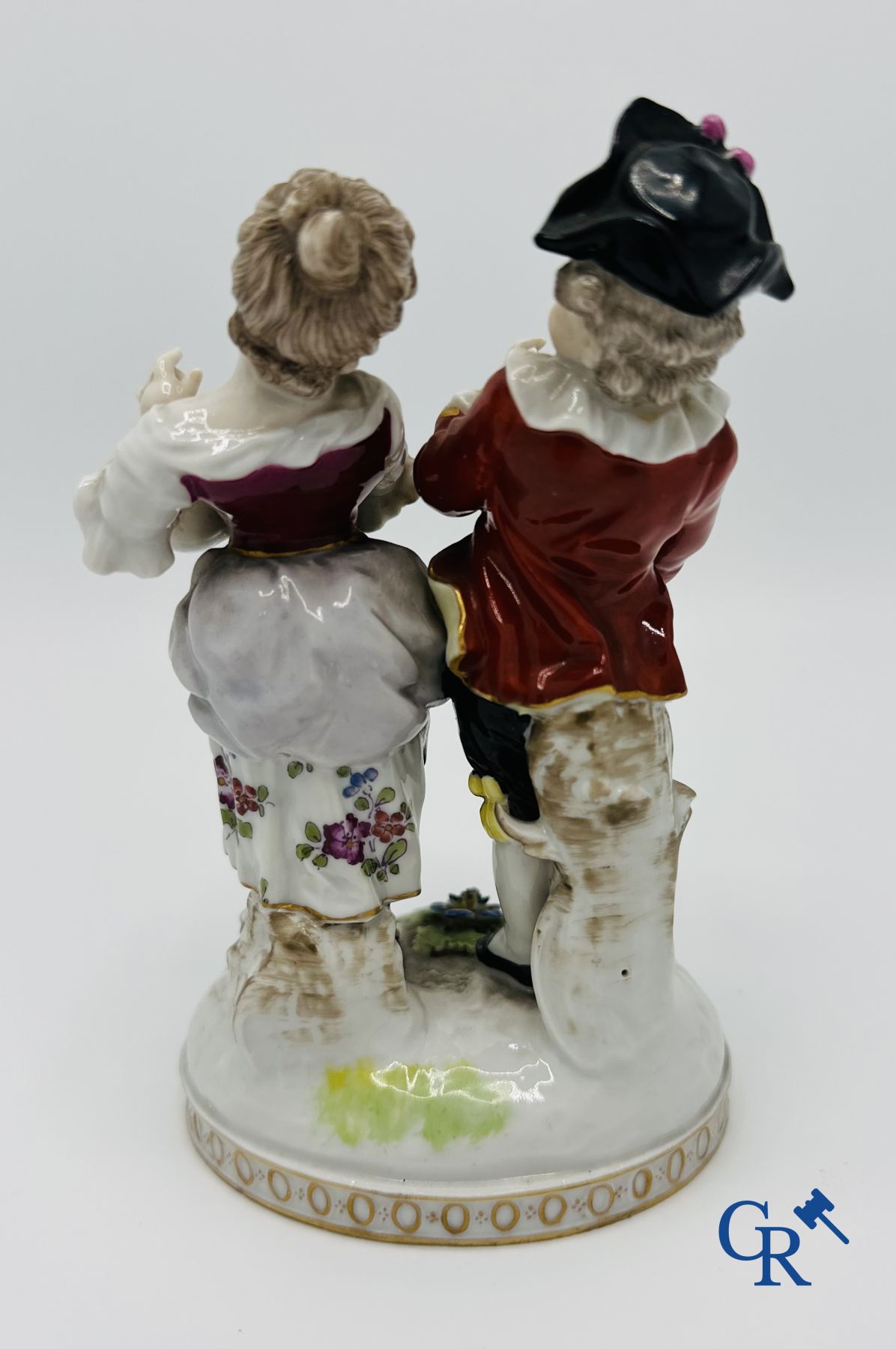 Porcelaine Allemande: 2 Groupes avec personnages en porcelaine allemande. 19ème