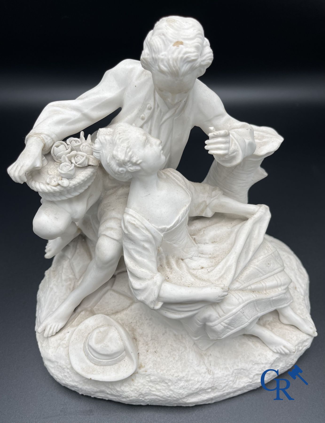 Sèvres: Biscuit group in Sèvres porcelain. late 18th century.