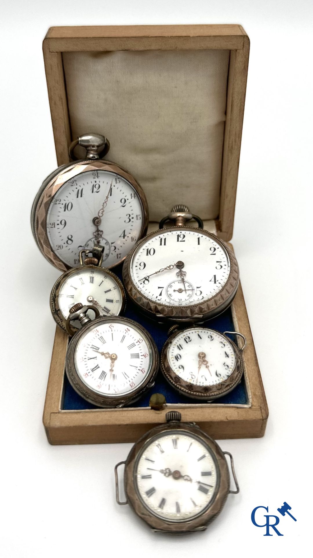 Watches: Lot consisting of 2 pocket watches and 4 ladies watches in silver (800°/00)