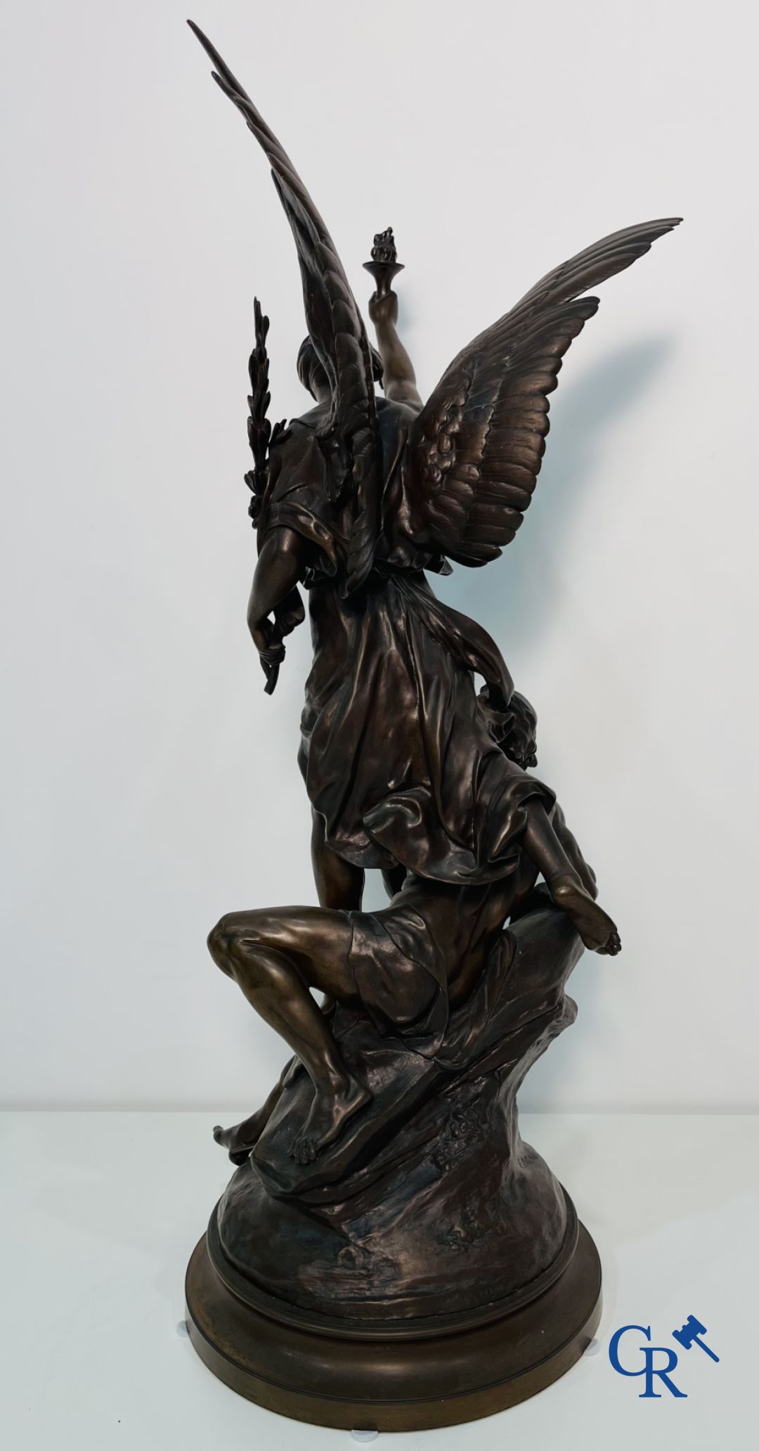 Emile Louis Picault: (Paris 1833 - 1915) Bronze sculpture. Le Génie du Progrès.