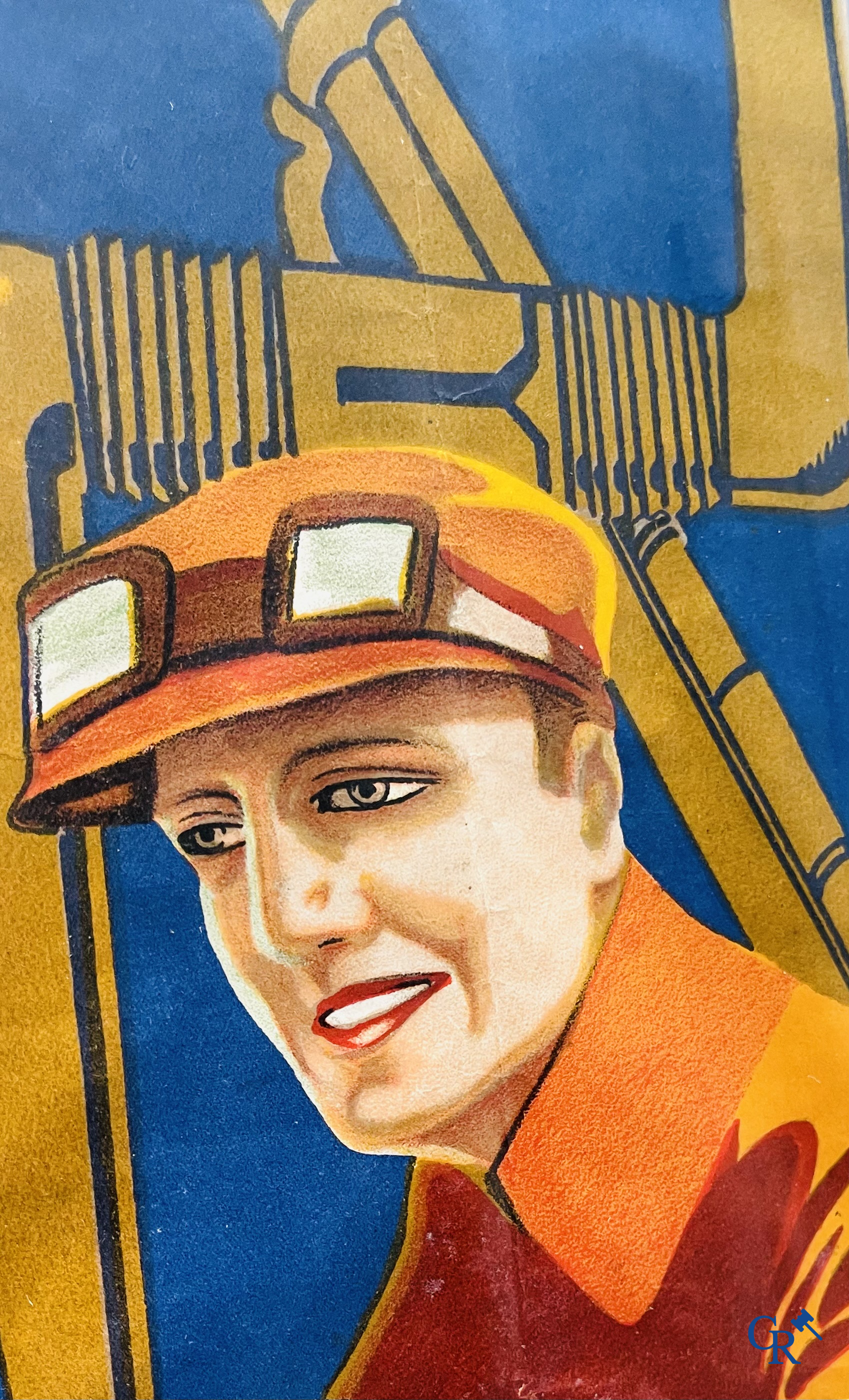 FN Motorfabriek Herstal, Zeldzame en originele publiciteitsaffiche voor de FN motorfiets type Sahara. Circa 1930.