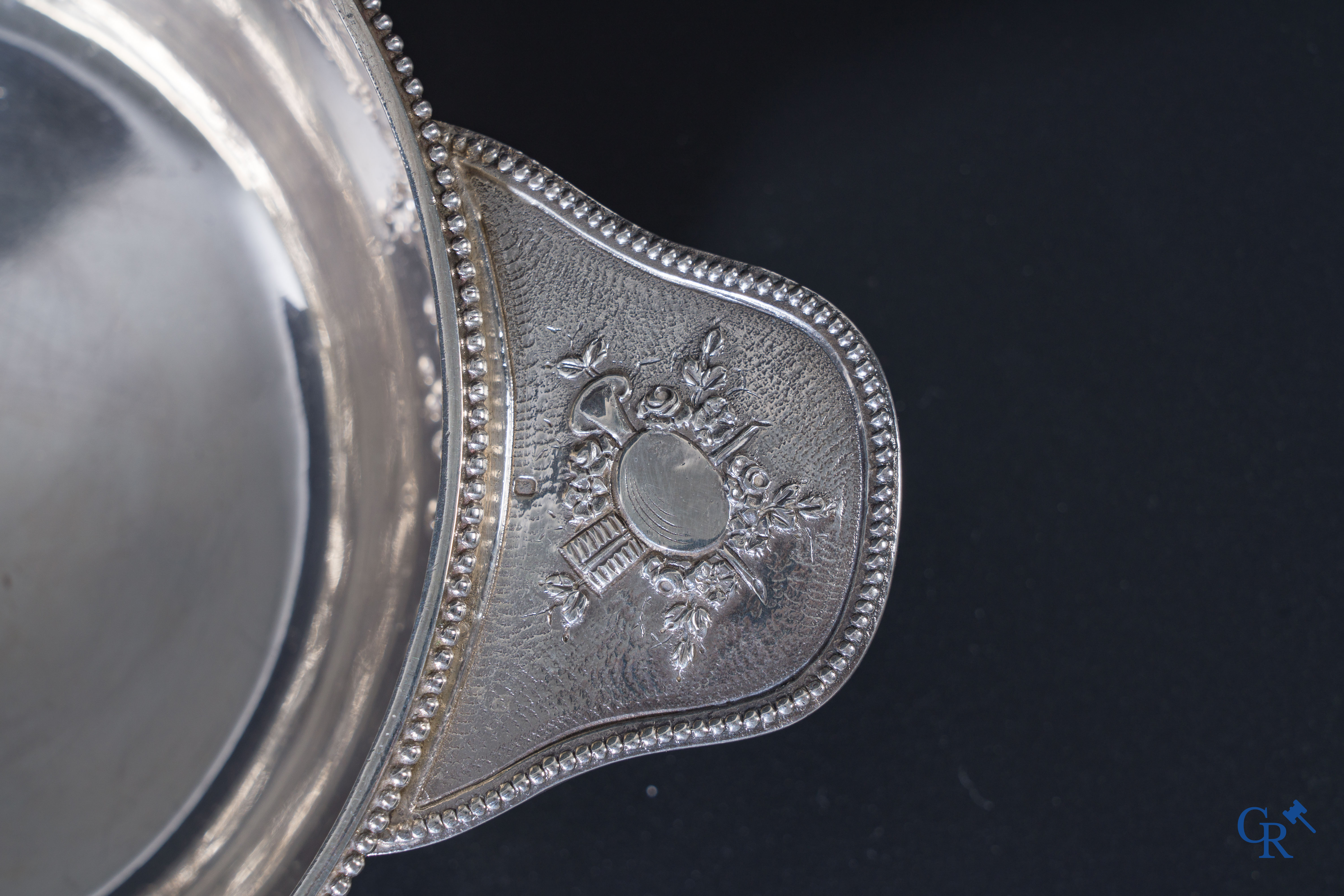 Silver: 6 pieces of silver in Louis XVI style. (925°/00), several hall marks including Minerve.