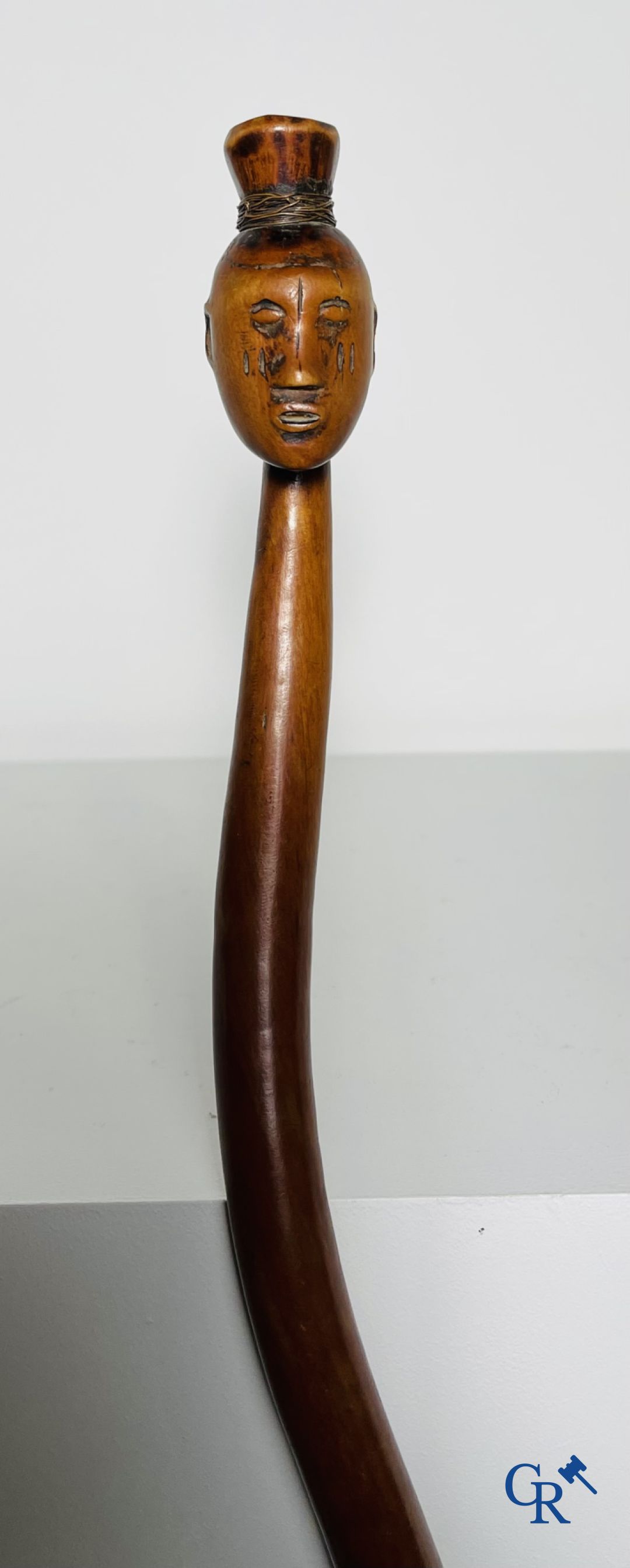 African art: A sculpted wooden staff.