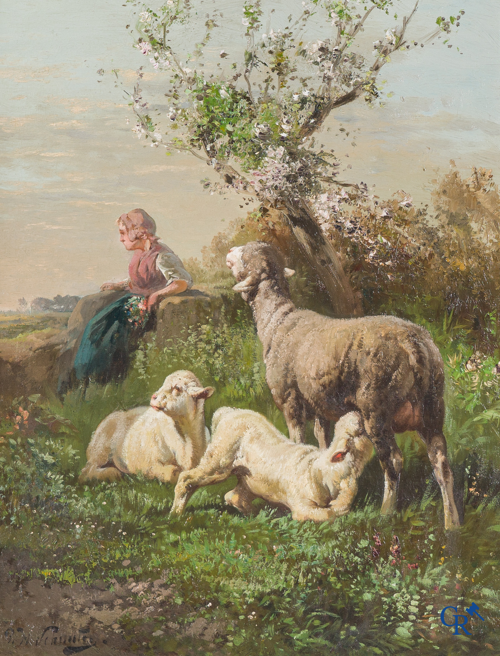 P.H. Schouten. Spring. Oil on canvas, old inscriptions on the back "Printemps, Peint par moi, Henry Schouten".