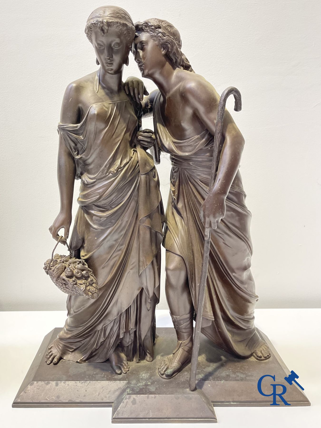 2 Bronze sculptures. Leon Grégoire and Leon Pilet "Allégorie de la fidélité". 19th century.