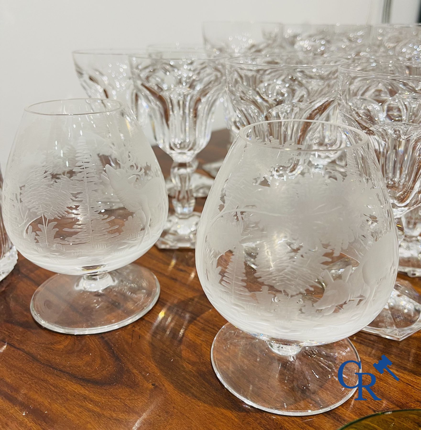 Large lot of glassware in crystal Val Saint Lambert and others.