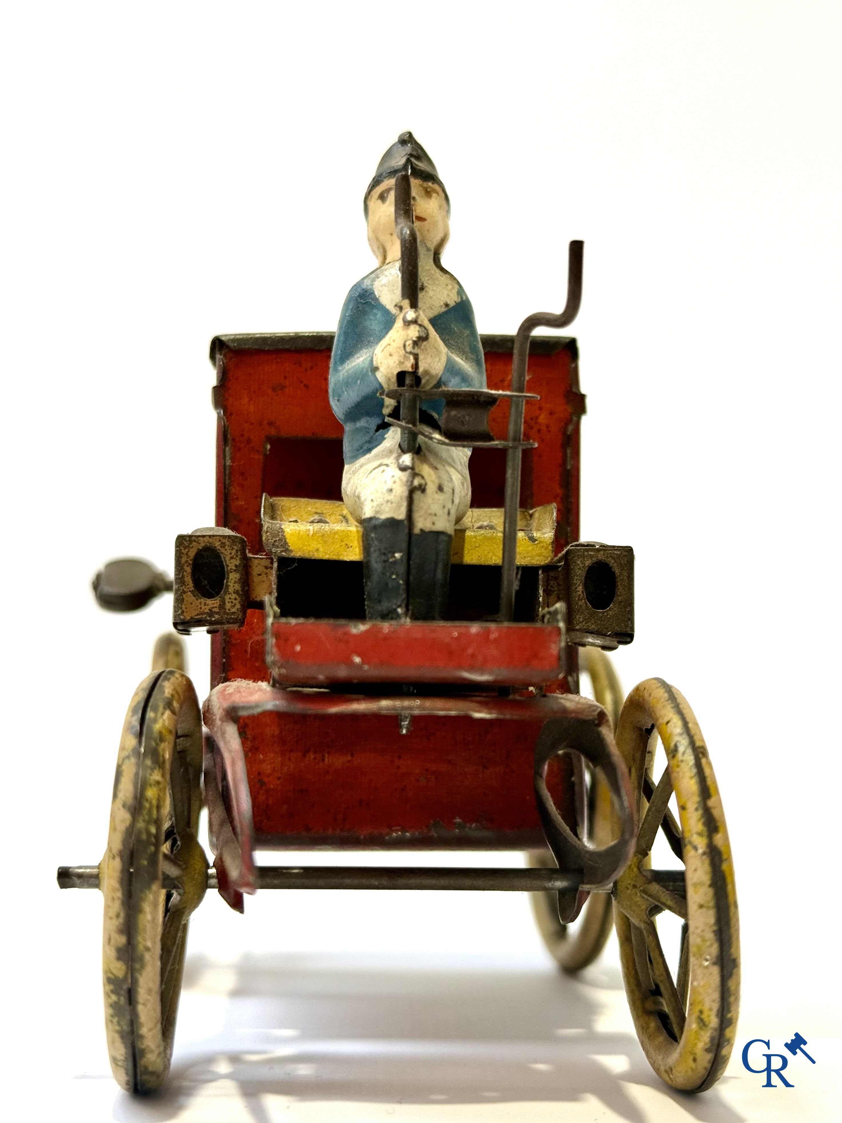 Lehmann, "Motor Kutsche" mechanical toy in painted tin. Germany circa 1906.