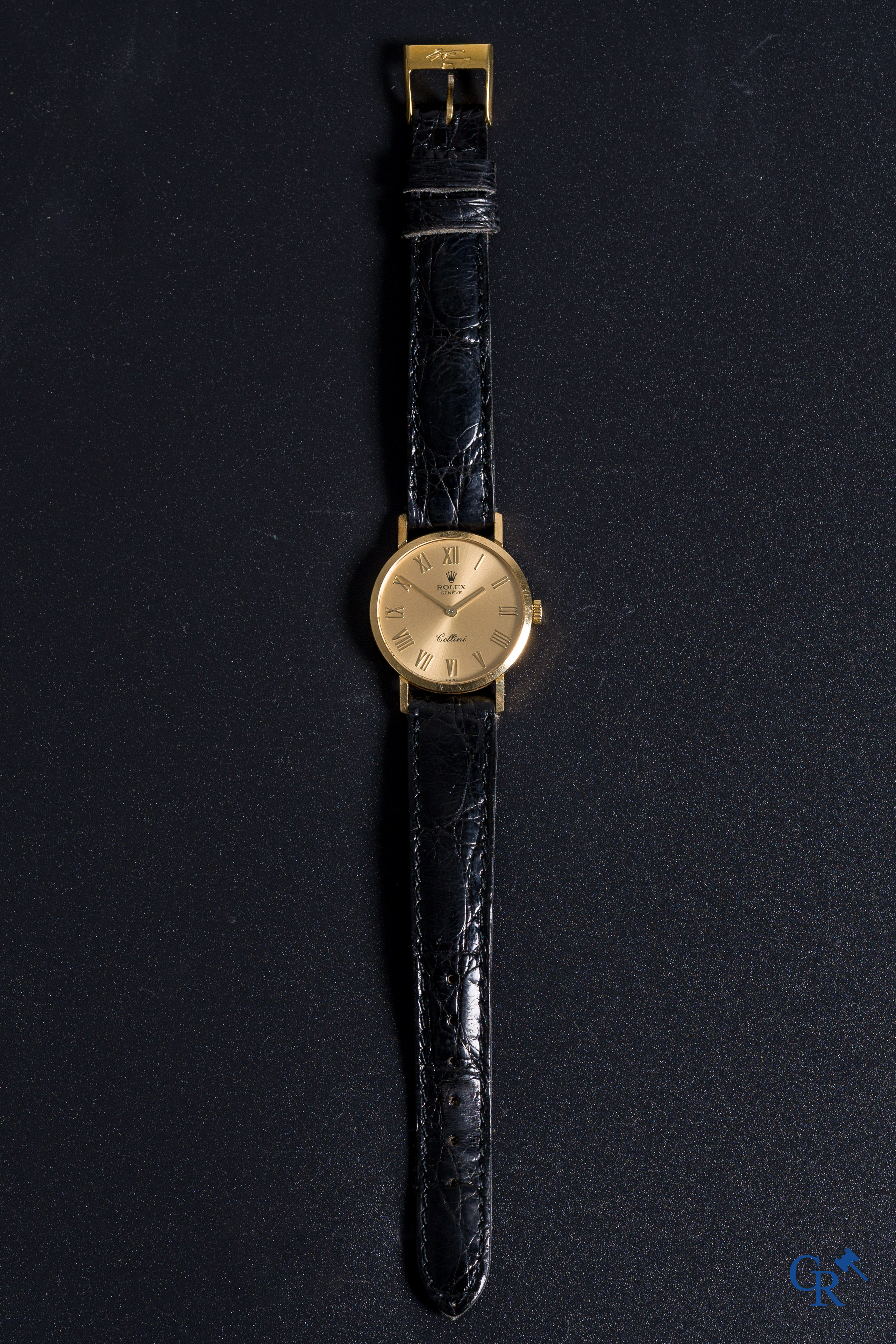 Montres: Rolex Genève, une montre de dames mécanique Rolex Cellini en or jaune 18K (750°/00).