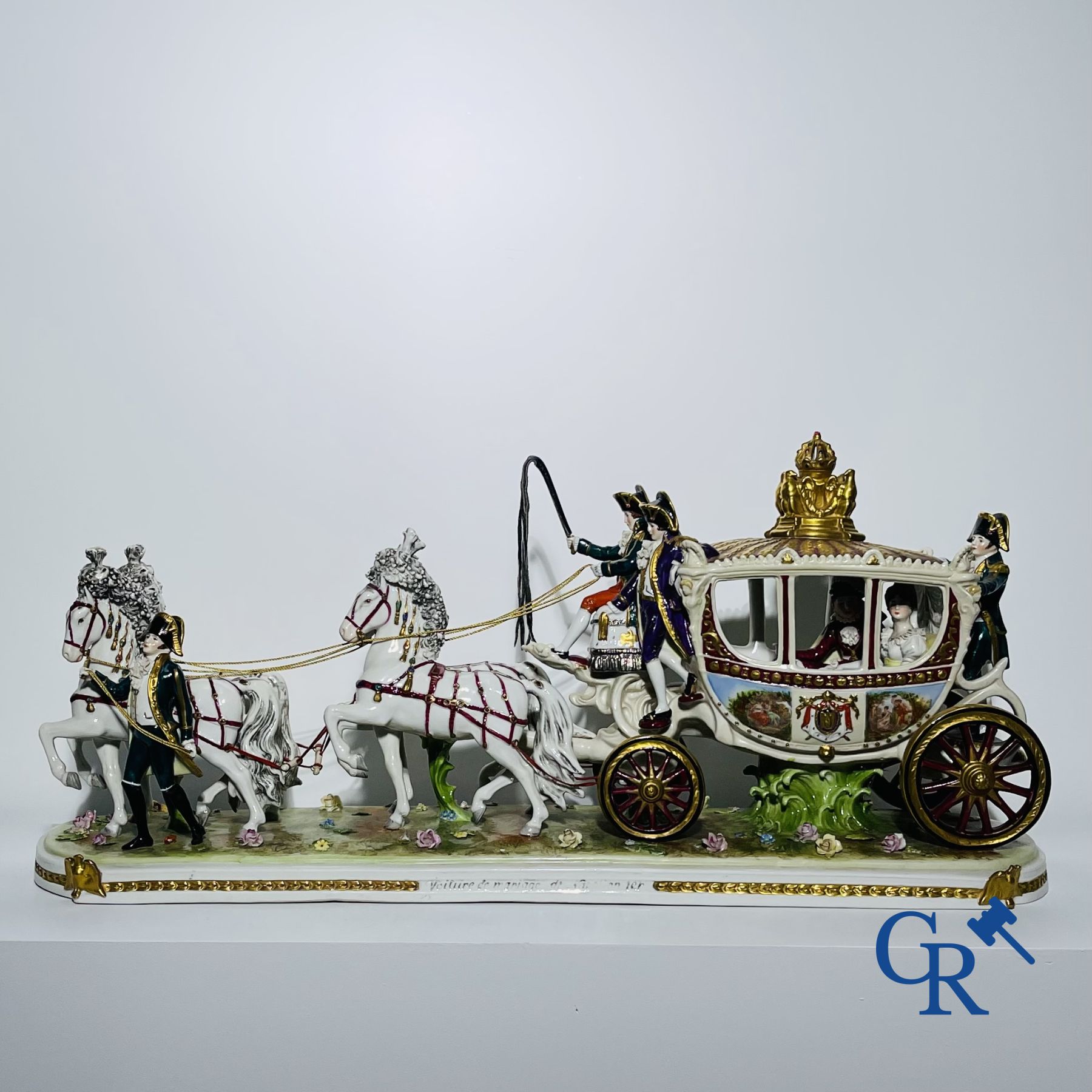 Porcelaine: Saxe: "Voiture de mariage de Napoléon 1er".