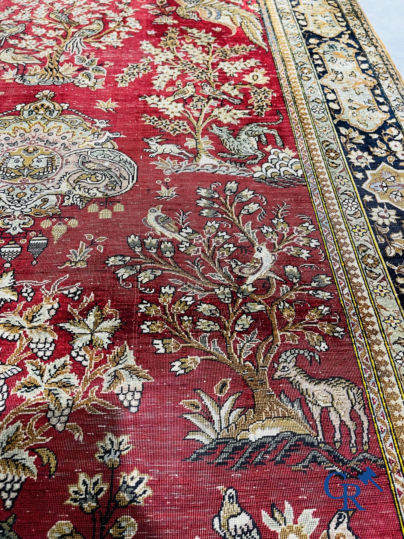 Oriental carpets: Ghoum. 2 Oriental carpets in silk.