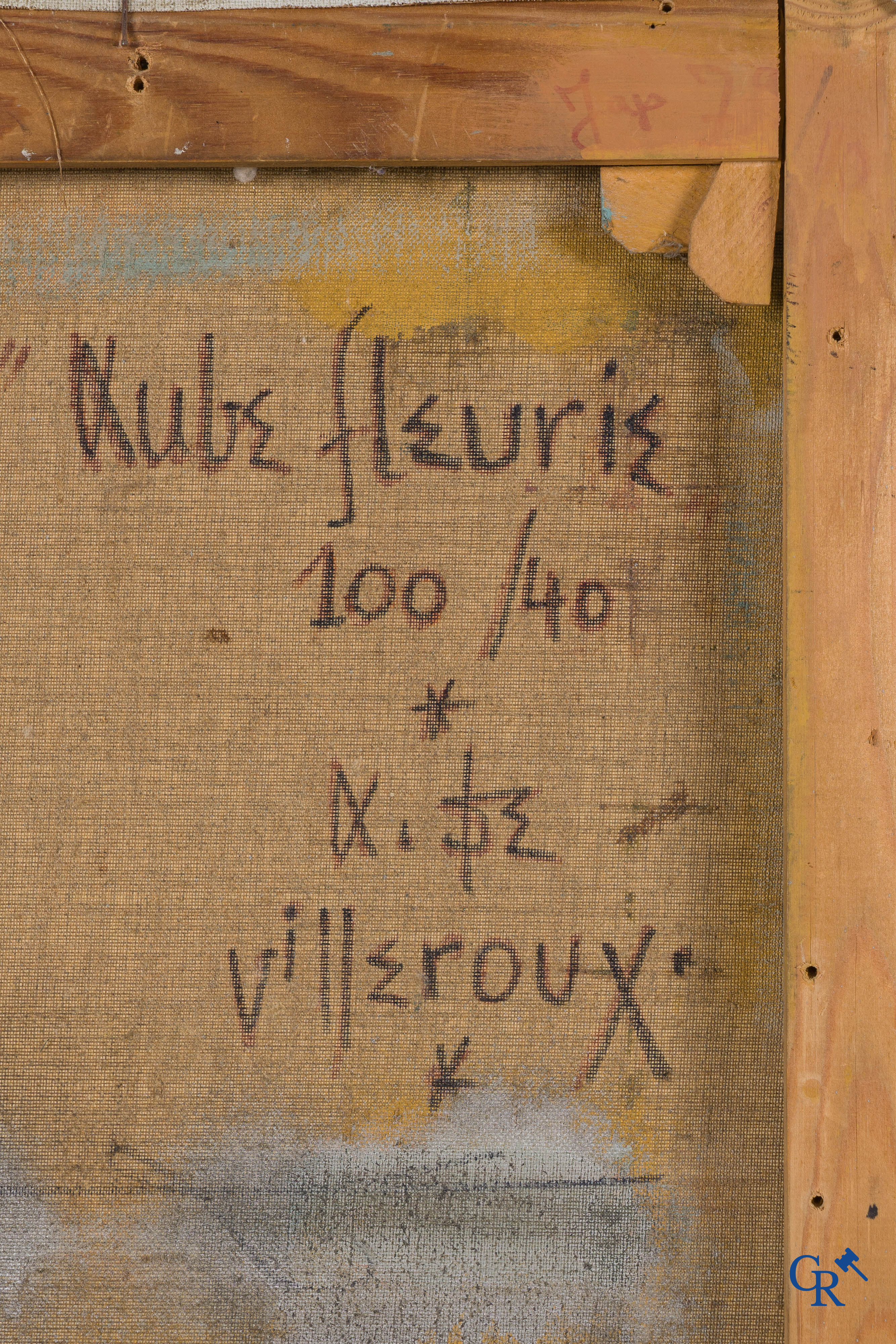 Albert de Villeroux (1934-2011) (*) "L'Aube Fleurie" en "La Papillonne", een klein werkje bijgevoegd. Olie op doek.