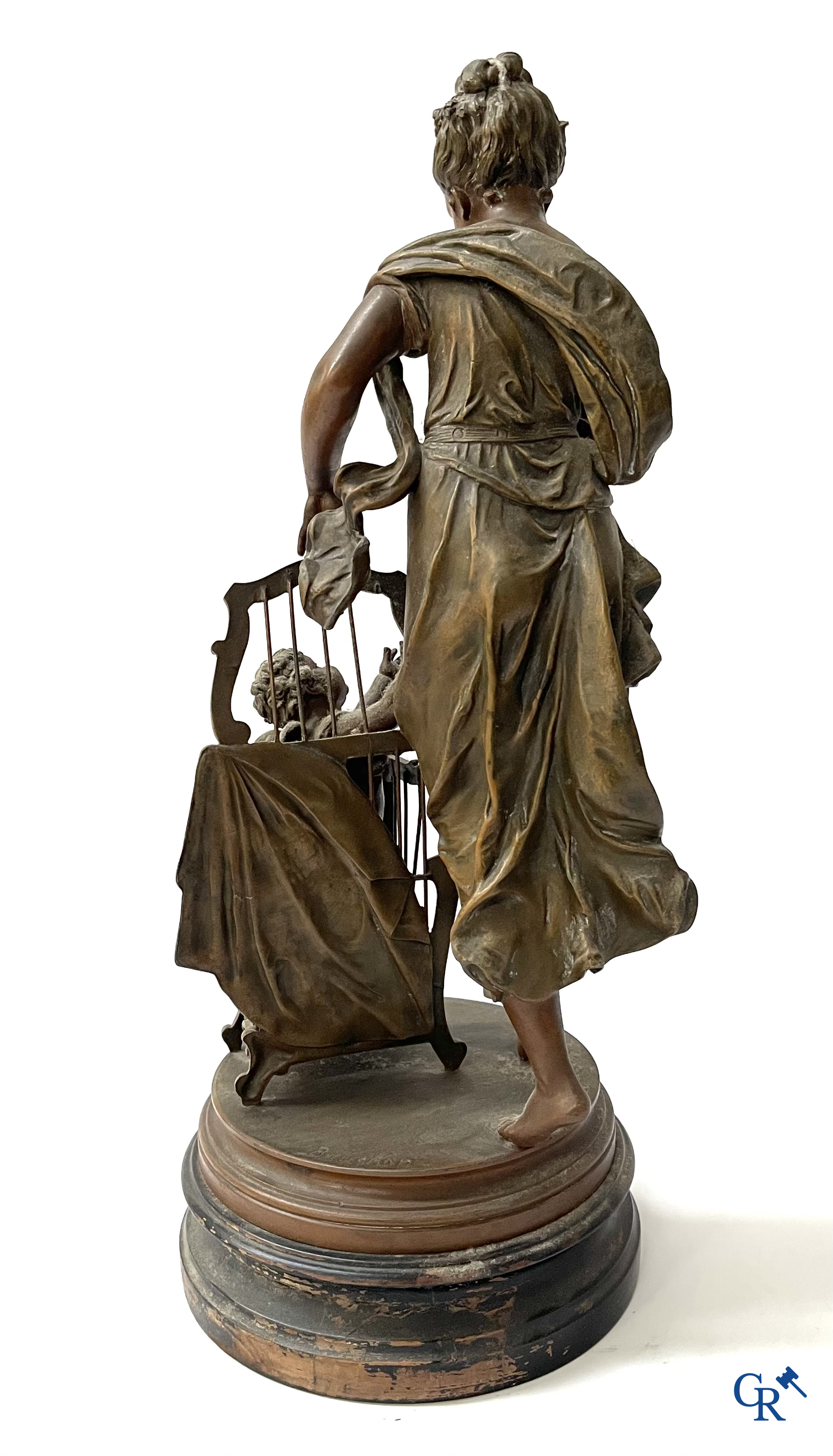 Lot de 3 sculptures en régule. Anatole Guillot, Emile Bruchon, Rousseau, vers 1900.