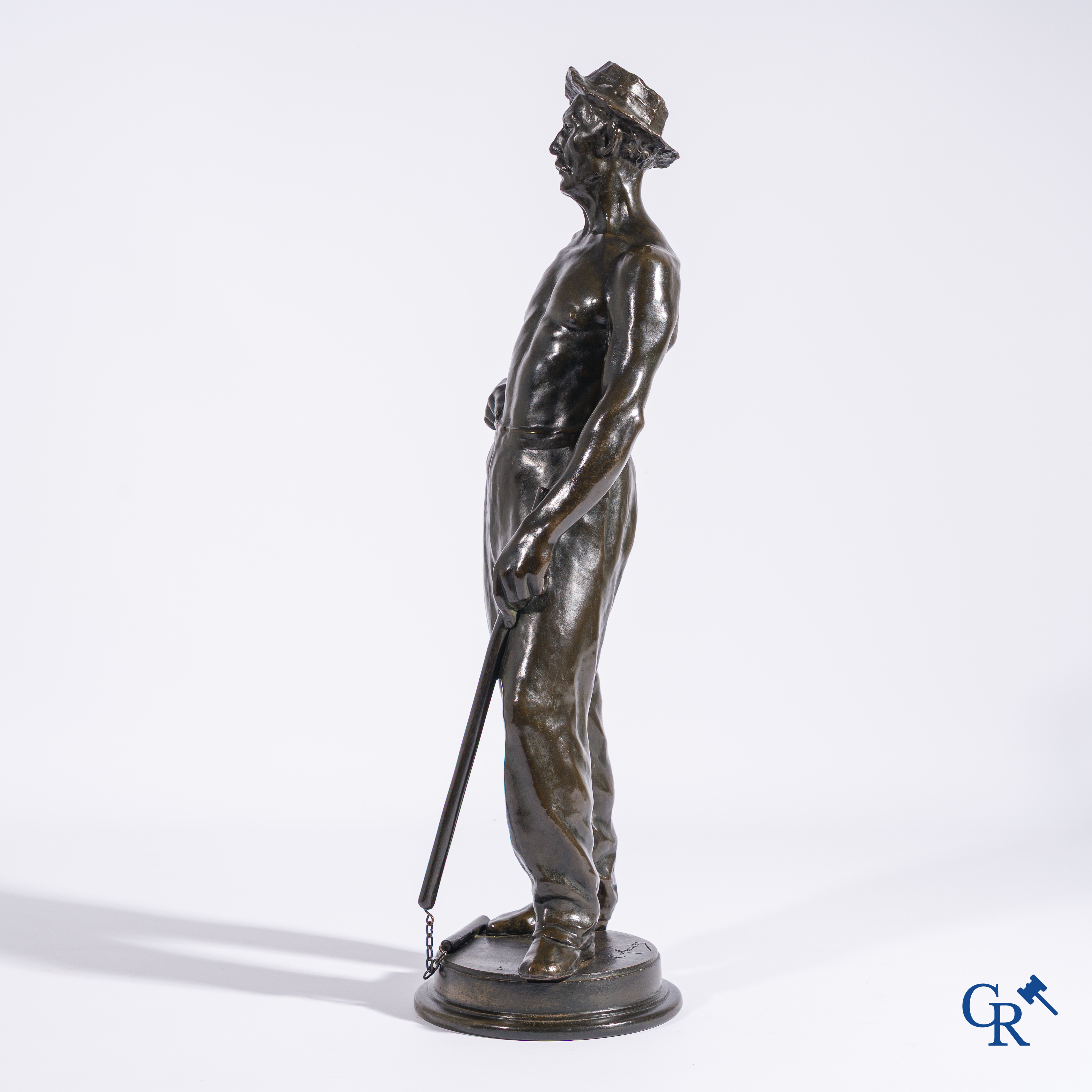 Constantin Emile Meunier (1831-1905) (*) Fijnbewerkte brons met bruine patine, Gesigneerd C. Meunier.