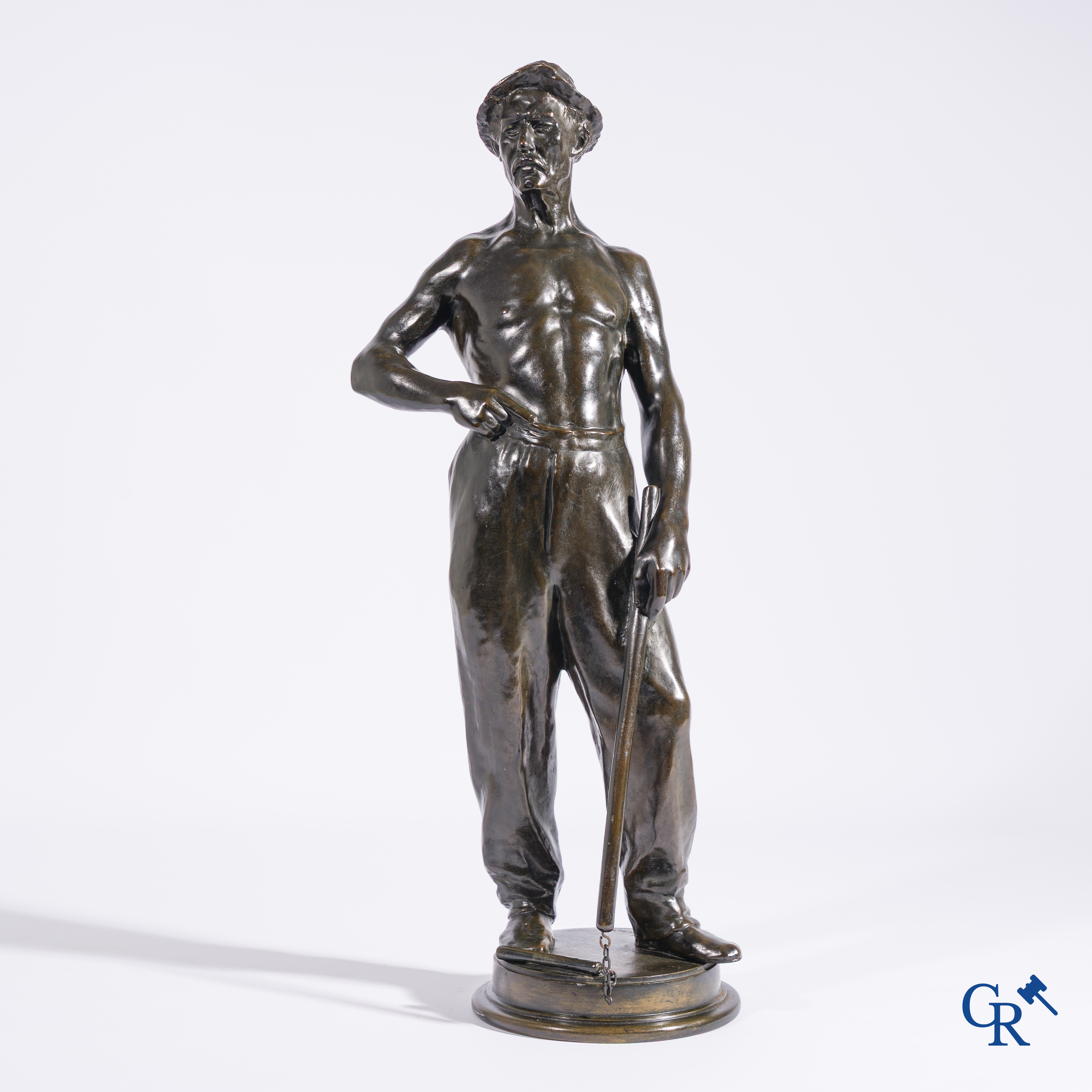 Constantin Emile Meunier (1831-1905) (*) Fijnbewerkte brons met bruine patine, Gesigneerd C. Meunier.