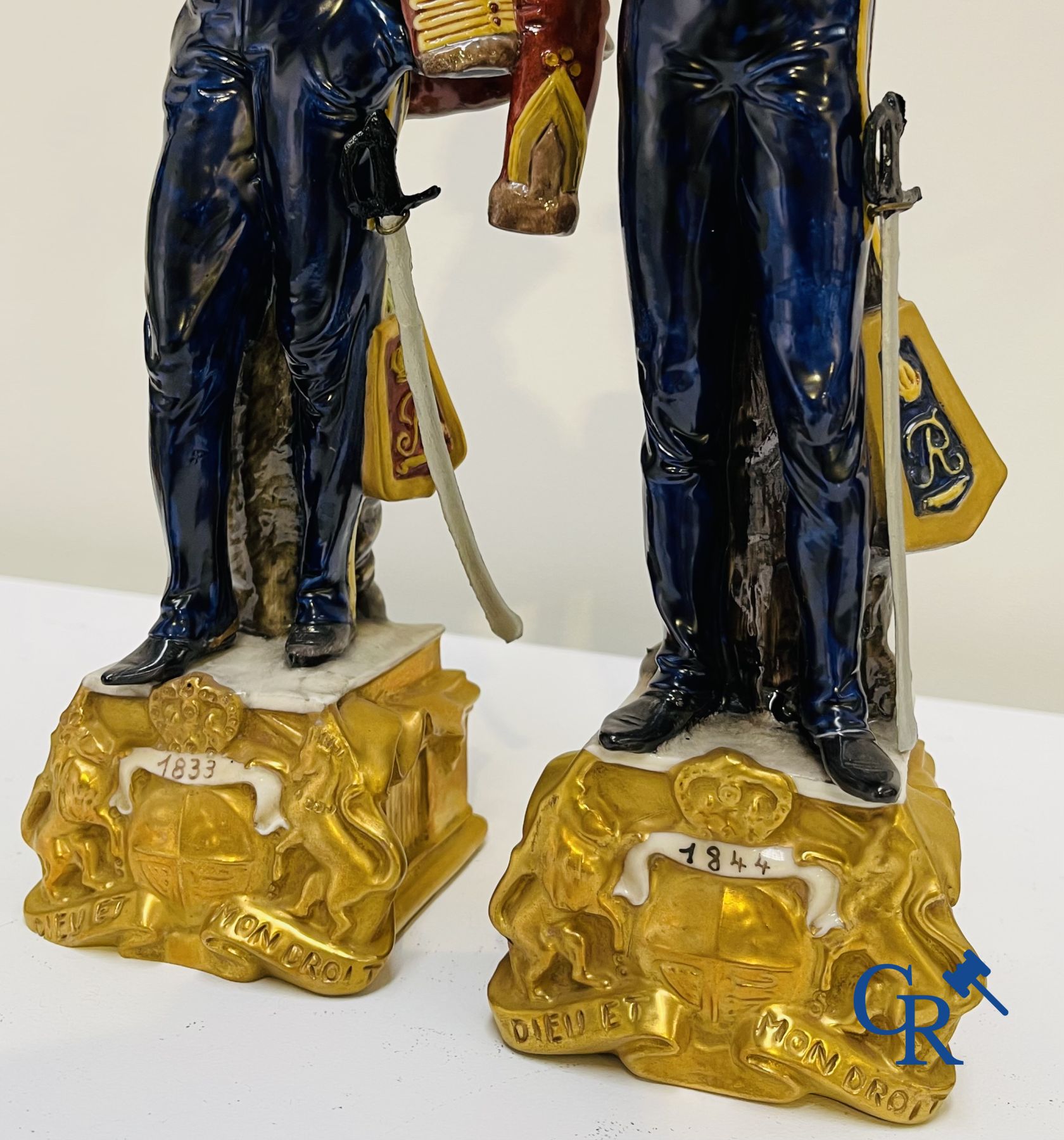 Europees porselein: Lot van 10 porseleinen figuren uit de Napoleontische tijd.