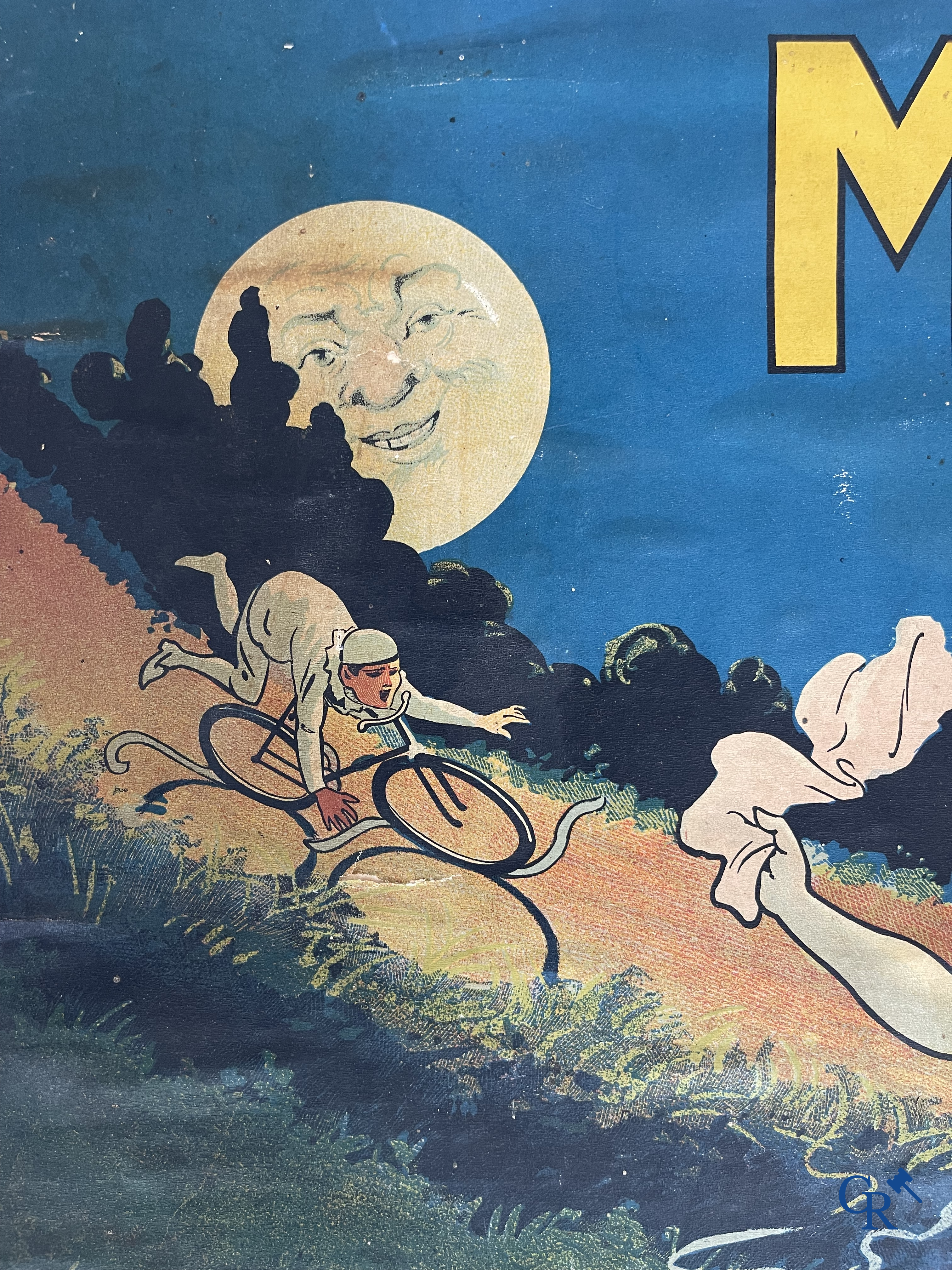 Léon Hingre (1860-1926) Pneu Vélo Michelin. Prachtige affiche voor fietsbanden Michelin. Circa 1910.