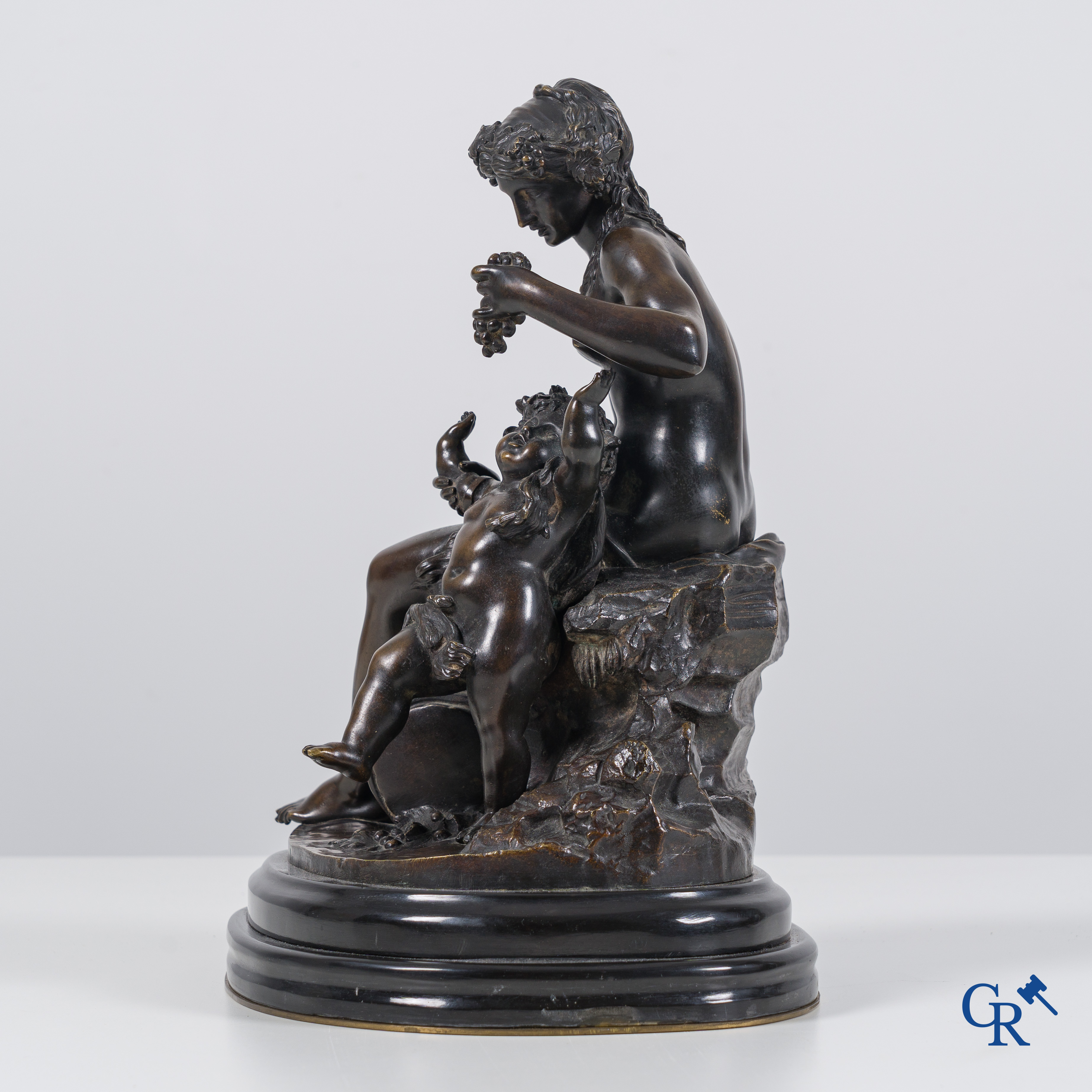 Clodion. A bronze statue with a typical performance to Clodion. Signed.