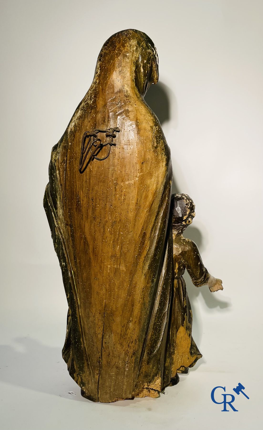 Wooden statue in polychrome wood 18th century.