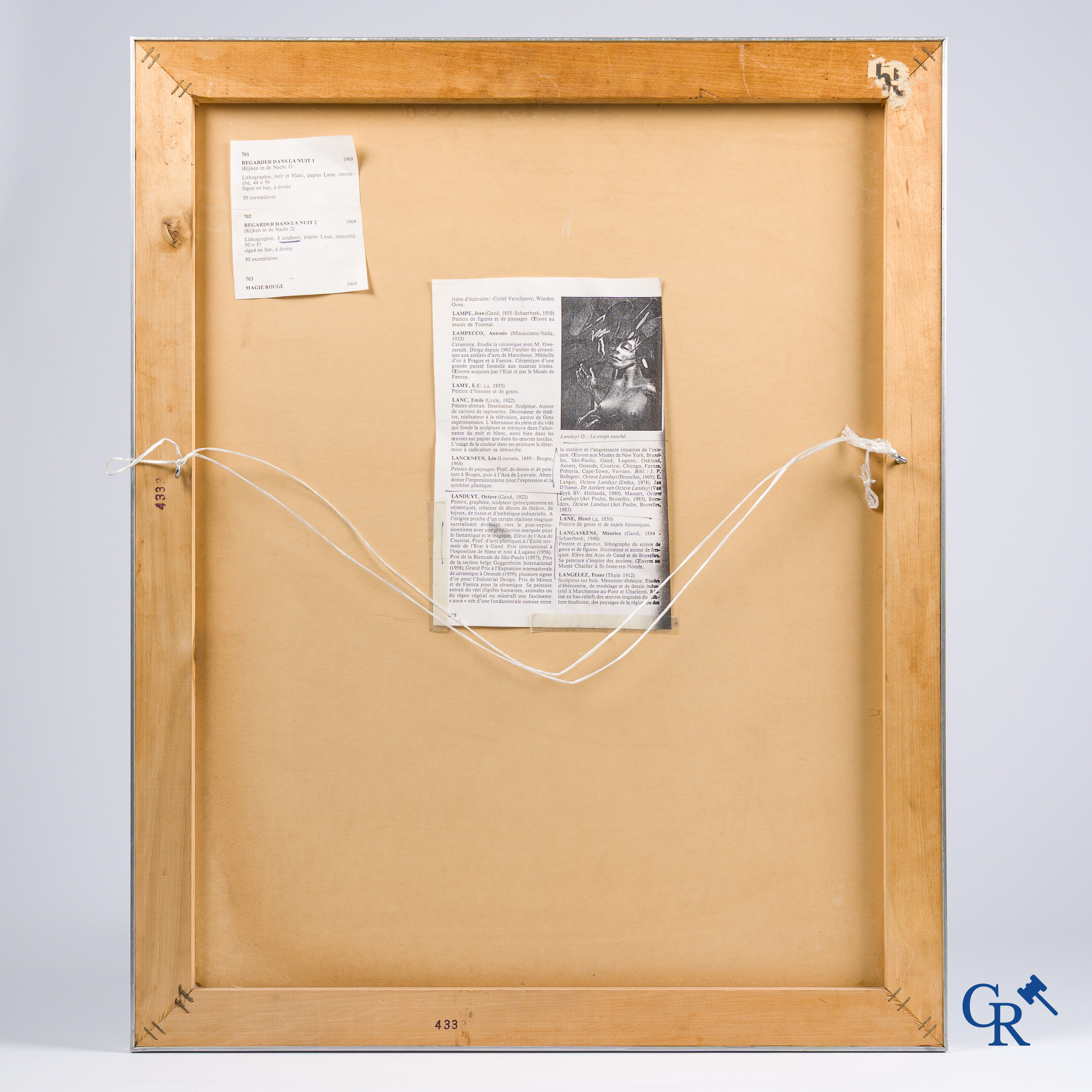 Octave Landuyt (1922-2024), "Kijken in de nacht 2" Kleurenlithografie op Lana papier. 50/80. Gesigneerd rechtsonder.