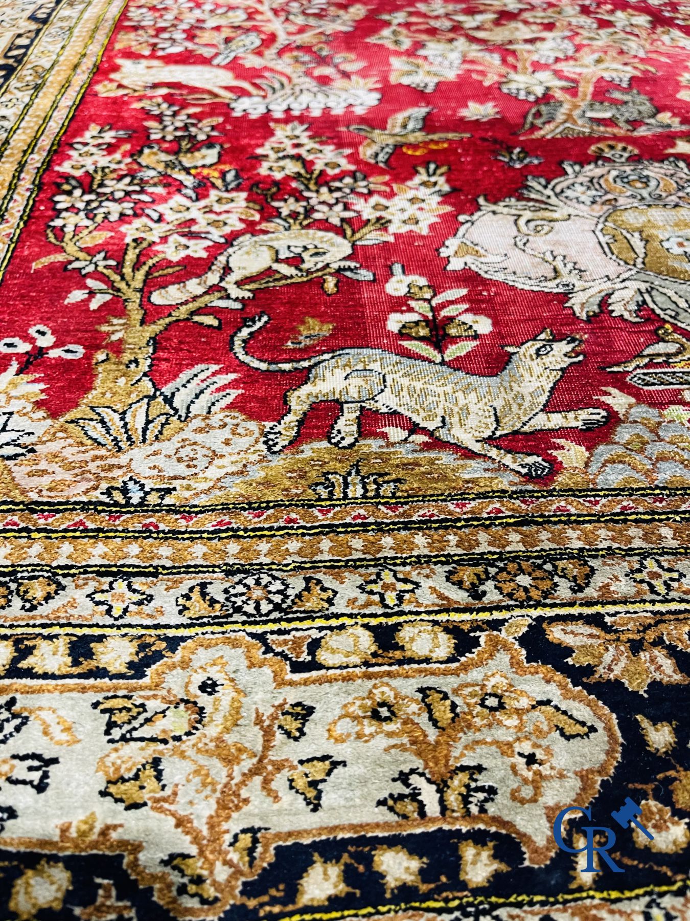 Oriental carpets: Ghoum. 2 Oriental carpets in silk.