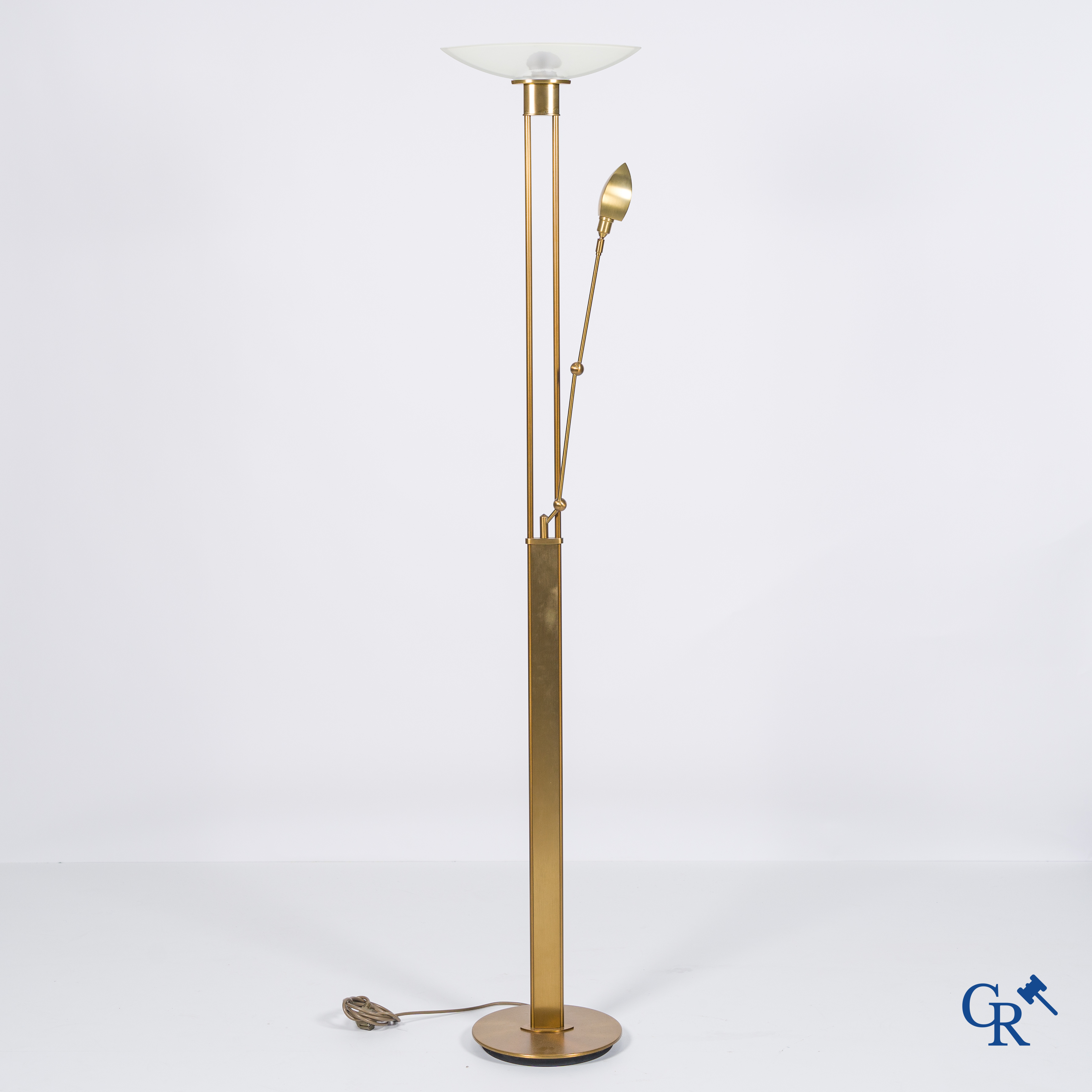 Holtkoetter Leuchten: 2 arm design floor lamp in brass.