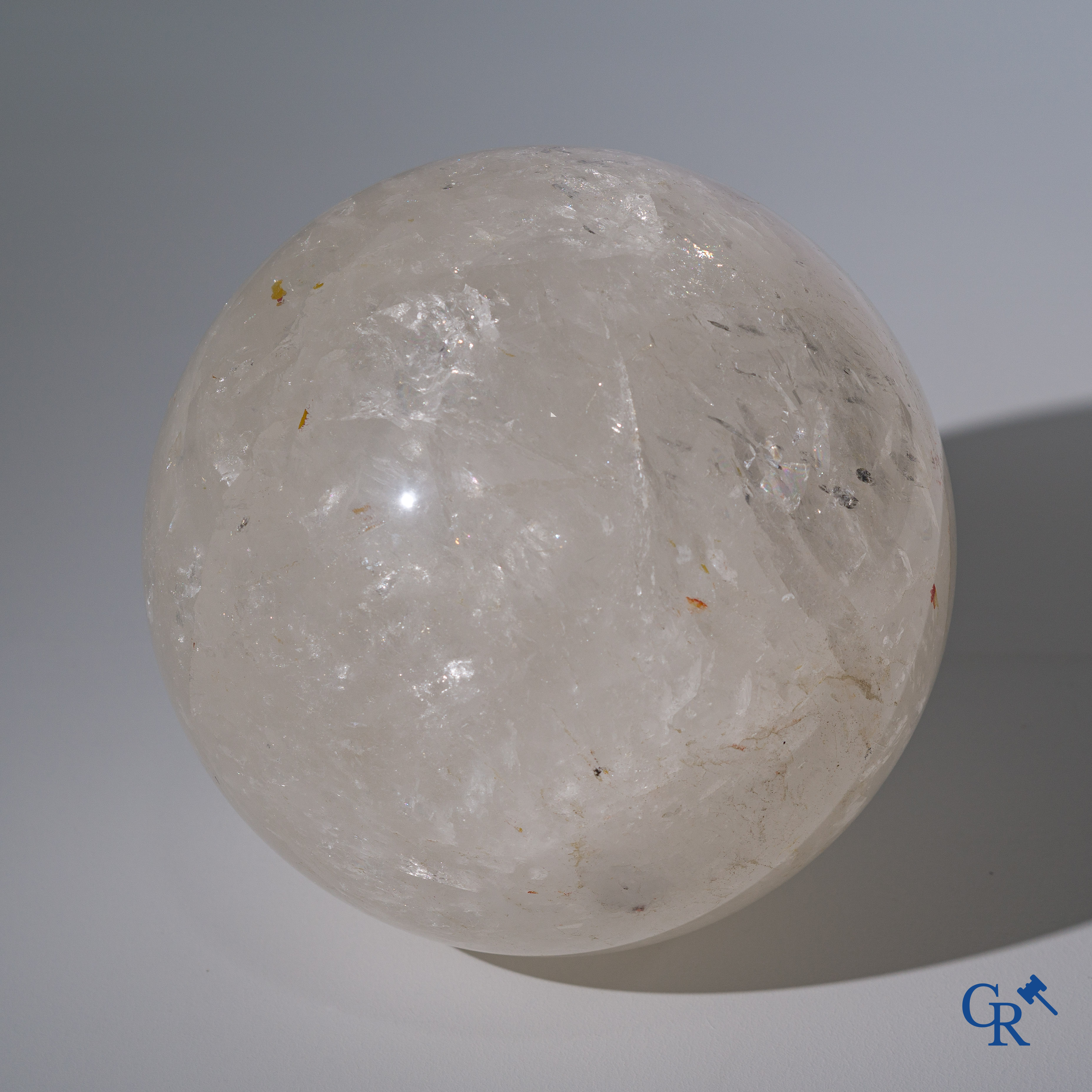 An exceptionally large rock crystal sphere. Diameter 36 cm.