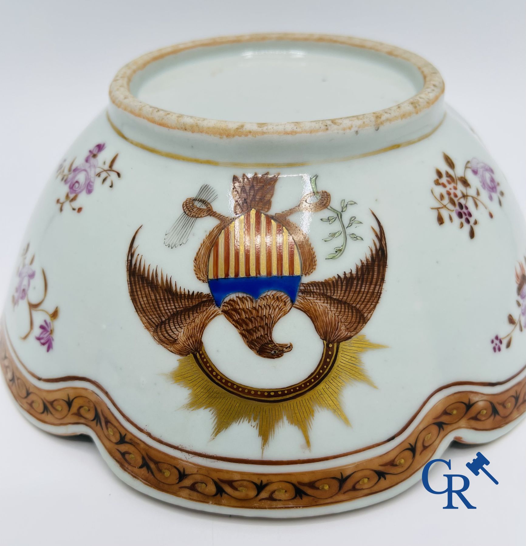 Asian Art: A Chinese famille rose bowl in export porcelain for the American market.