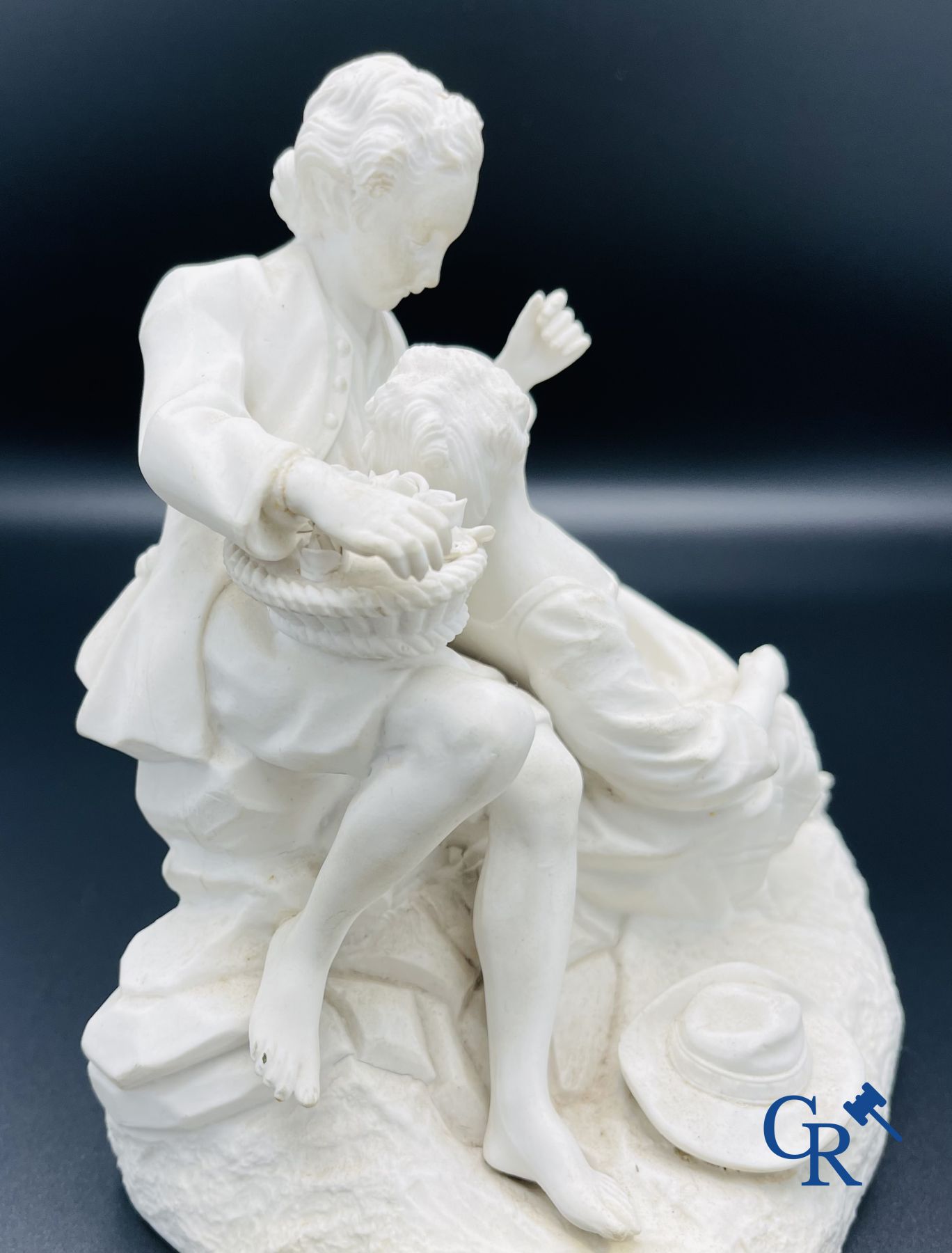 Sèvres: Biscuit group in Sèvres porcelain. late 18th century.