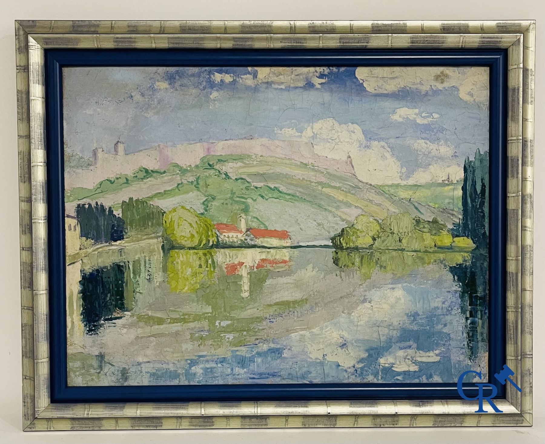 2 Paintings: Henri Roidot, forest view and a view of a lake. (not signed)