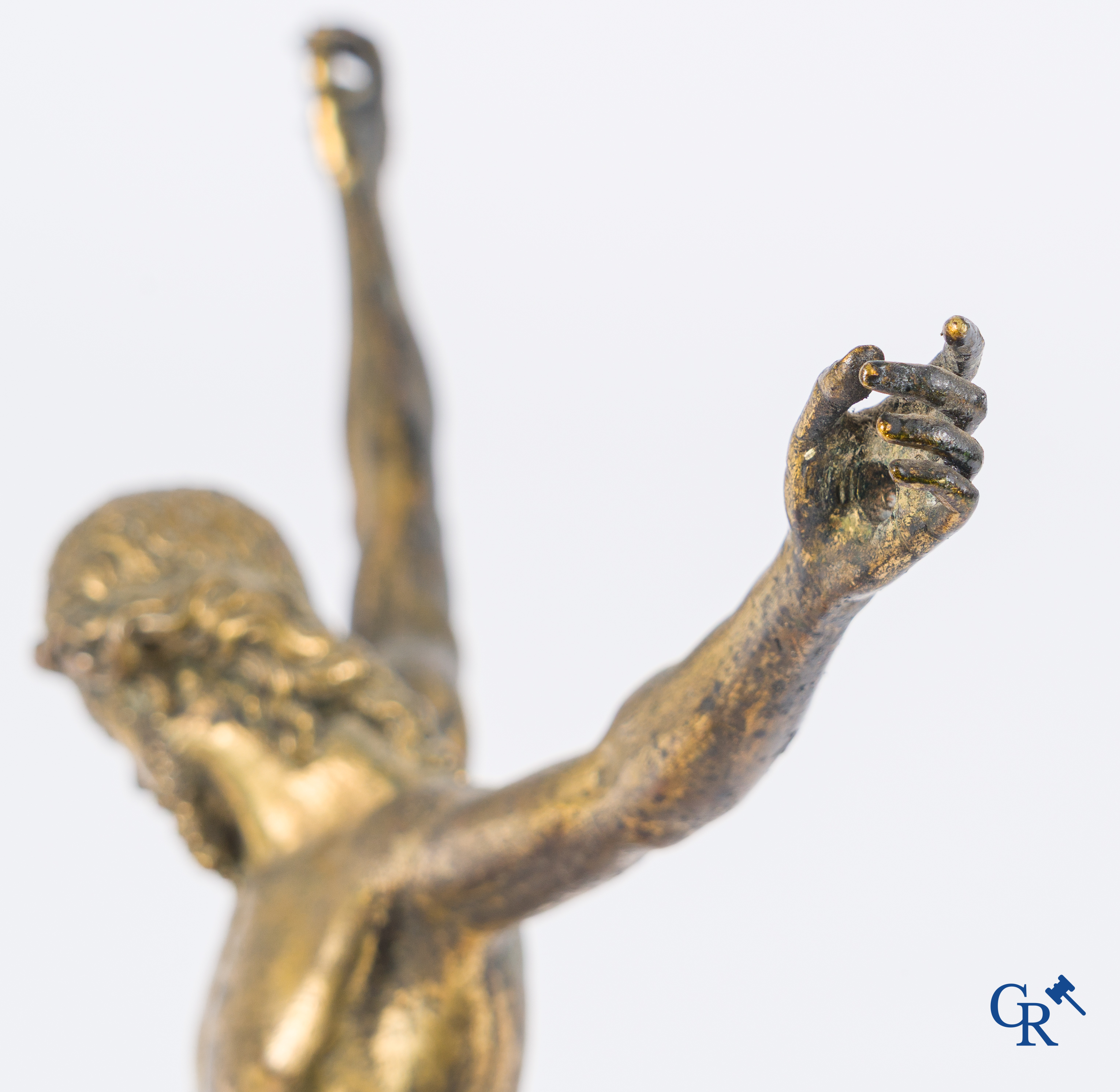 Grote voorstelling in verguld brons van Christus. 17e-18e eeuw.